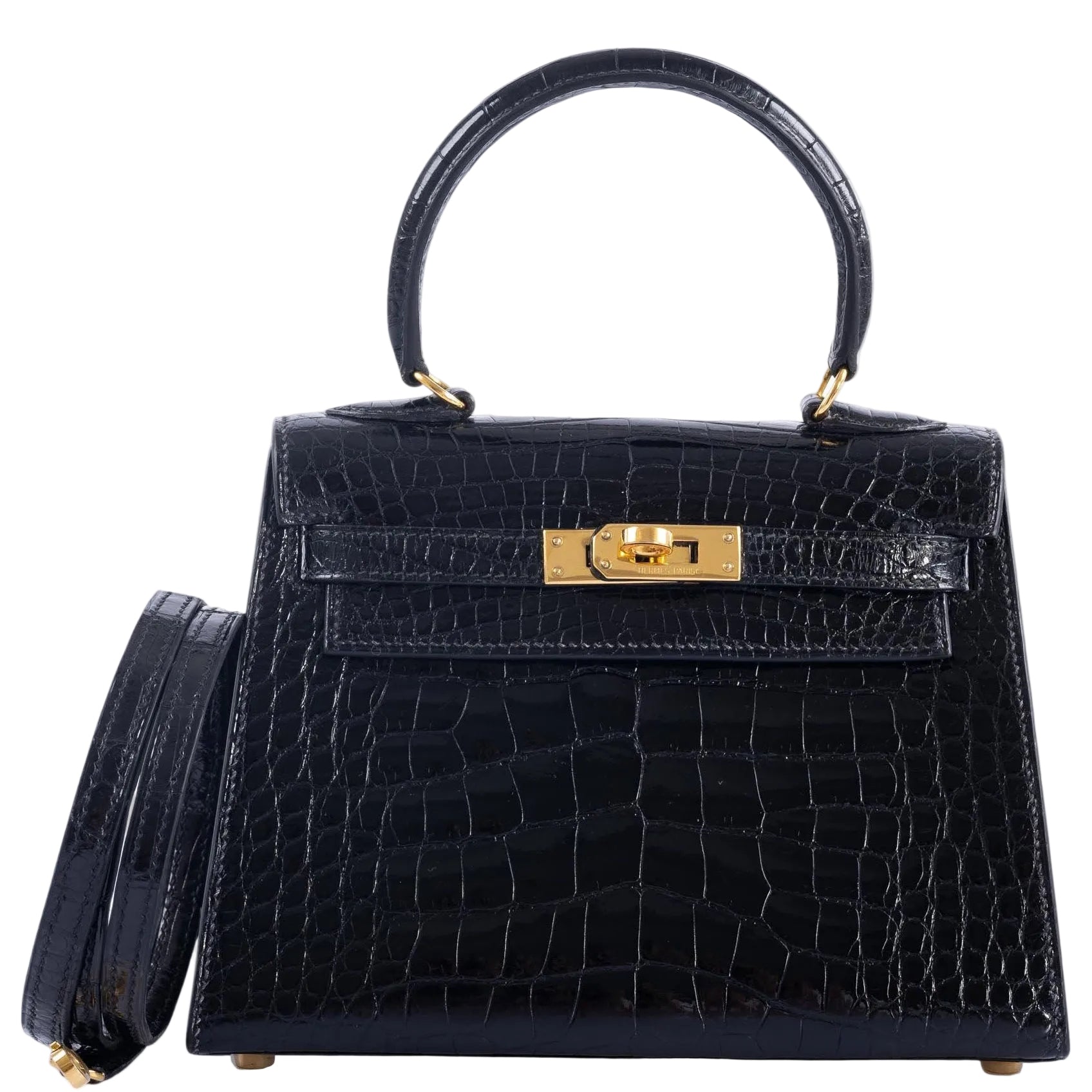 Hermès Kelly 20 Mini Vintage Black Noir Alligator with Gold Hardware