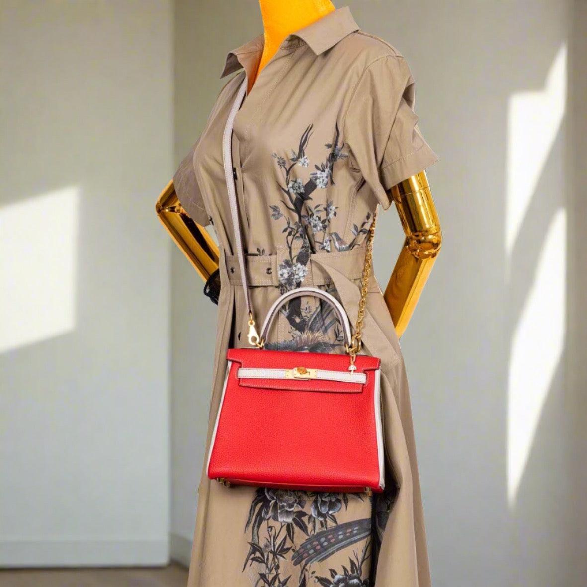 Hermès Kelly 25 HSS Retourne Rouge de Coeur and Biton Togo Brushed Gold Hardware