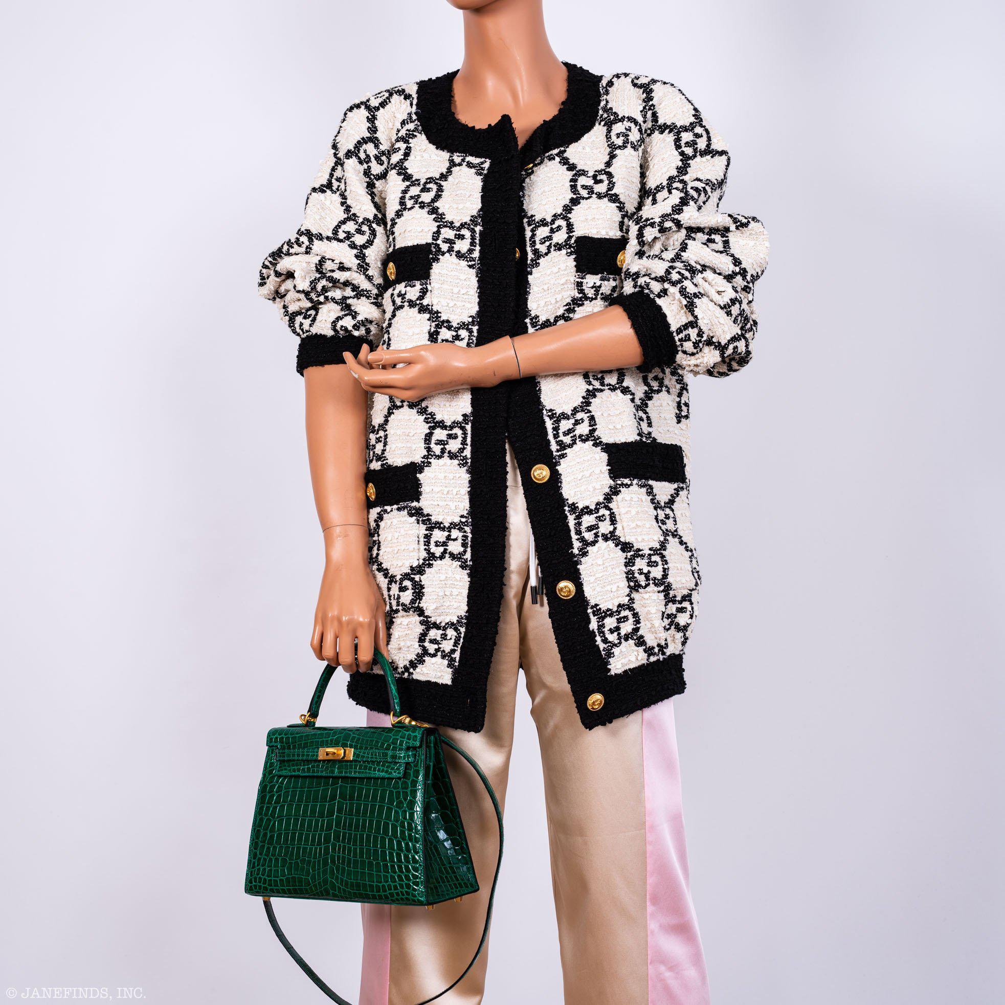 Hermès Kelly 25 HSS Sellier Emerald Nilo Crocodile & Cassis Brushed Gold Hardware