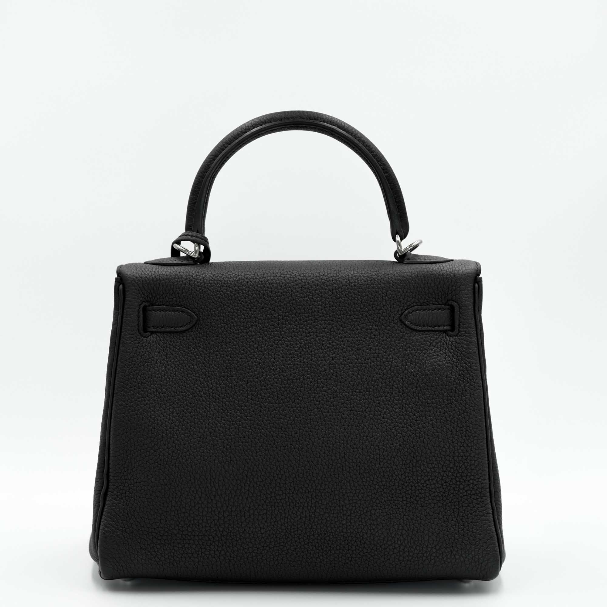 Hermès Kelly 25 Retourne Black Togo Palladium Hardware