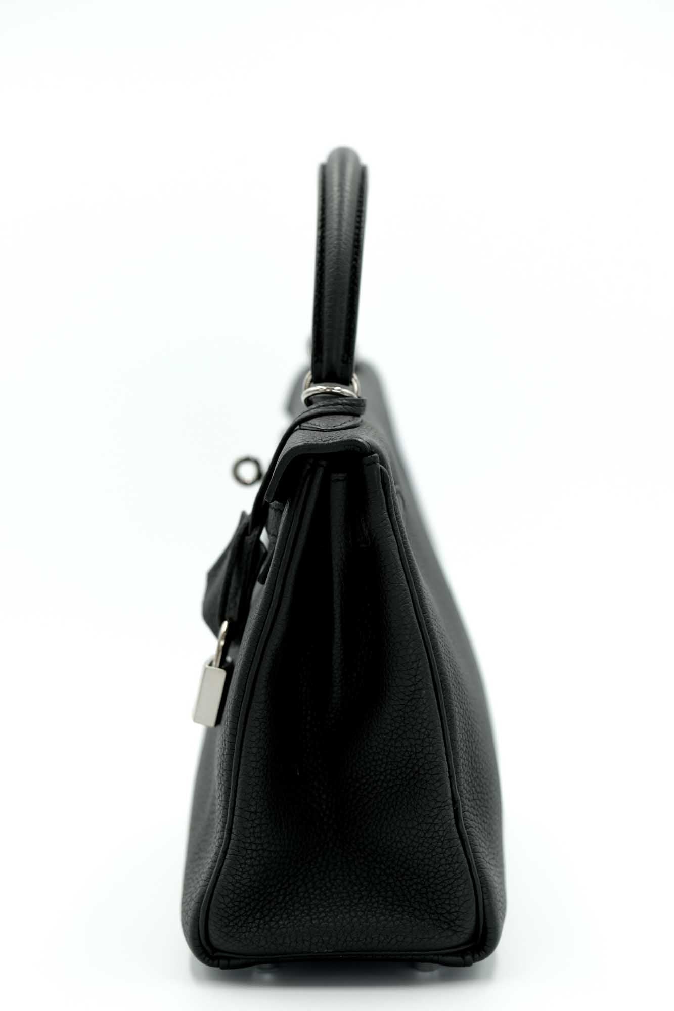 Hermès Kelly 25 Retourne Black Togo Palladium Hardware