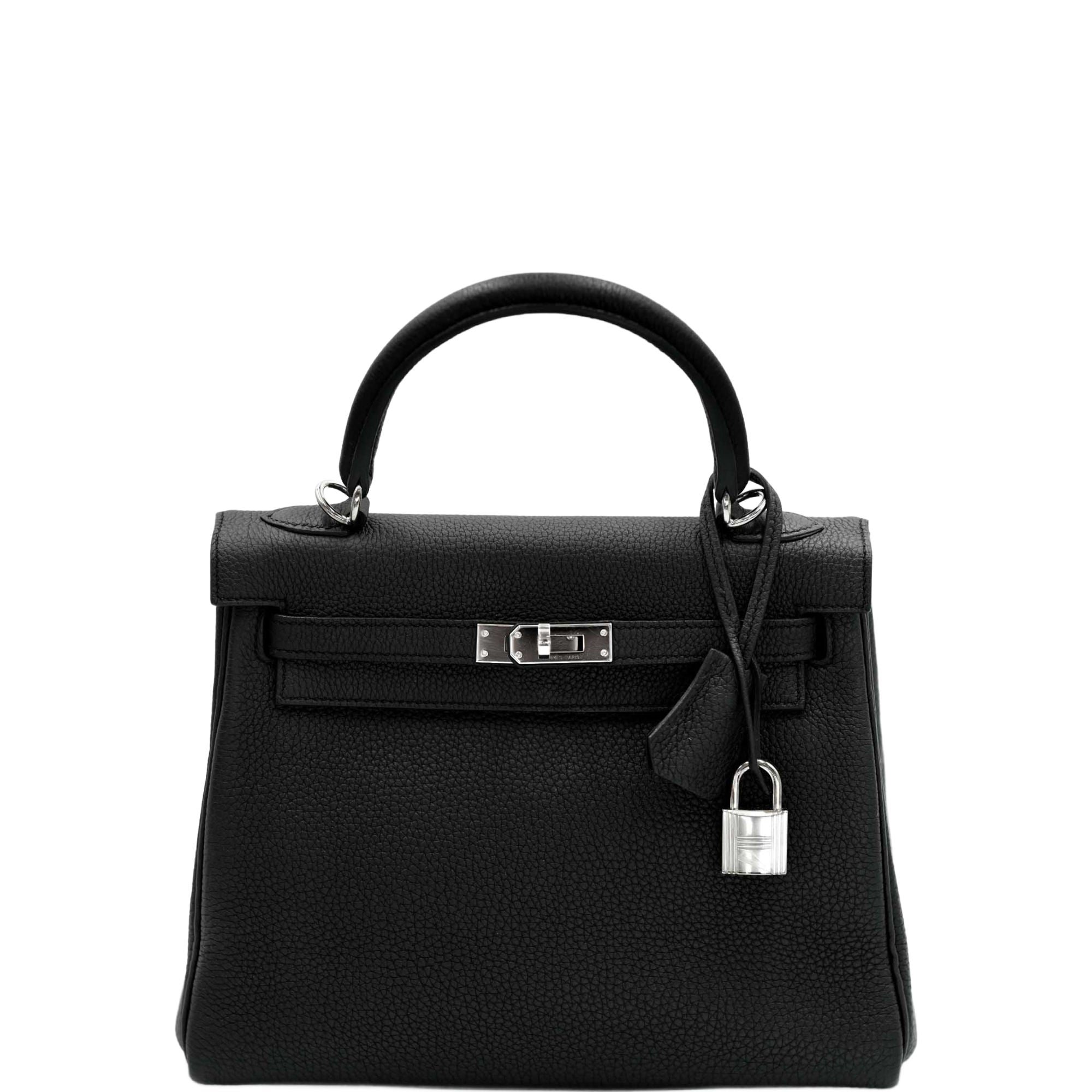 Hermès Kelly 25 Retourne Black Togo Palladium Hardware