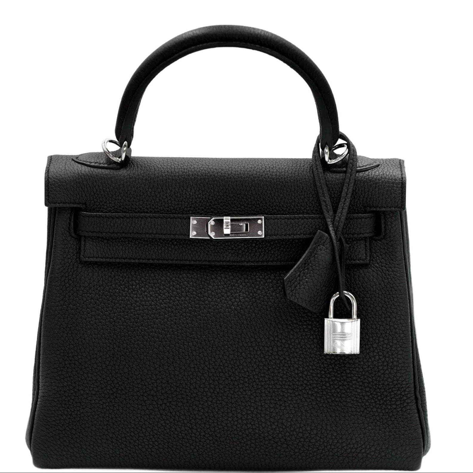 Hermès Kelly 25 Retourne Black Togo Palladium Hardware