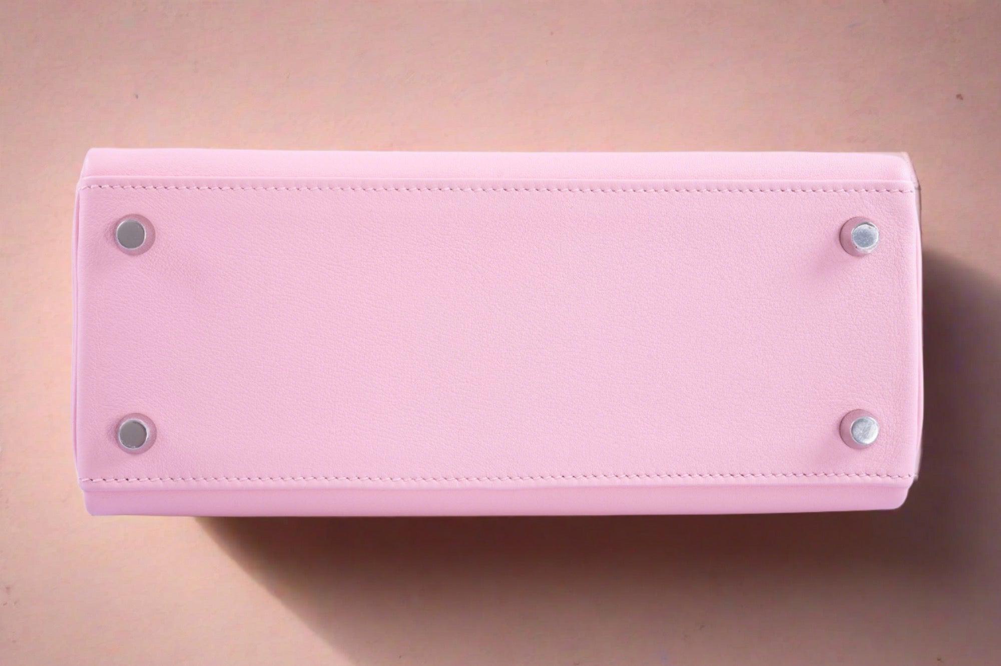 Hermès Kelly 25 Retourne Rose Sakura Swift Palladium Hardware