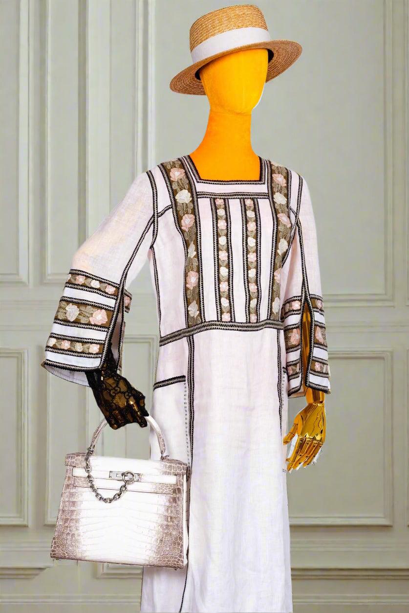 Hermès Kelly 25 Retourne White Himalayan Niloticus Crocodile Palladium Hardware