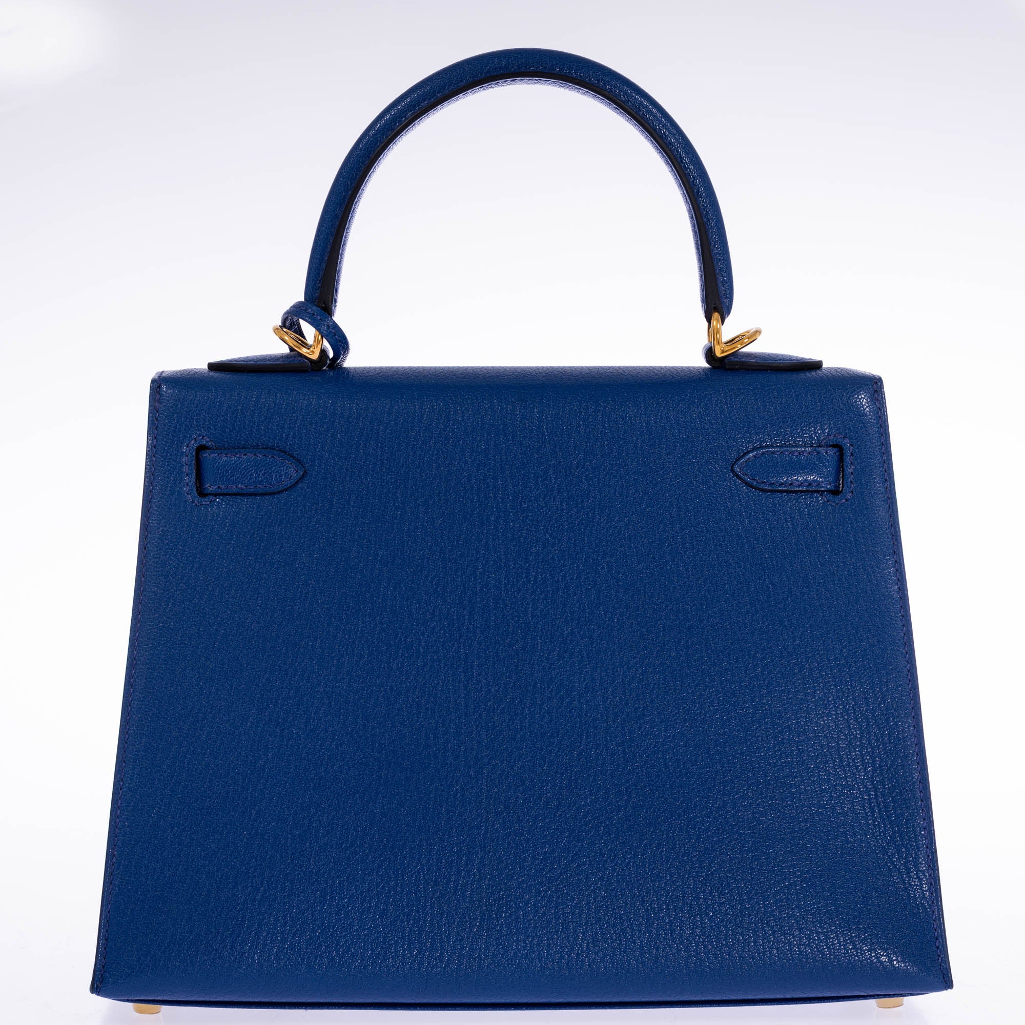 Hermès Kelly 25 Sellier Bleu Saphir Chèvre Mysore Gold Hardware
