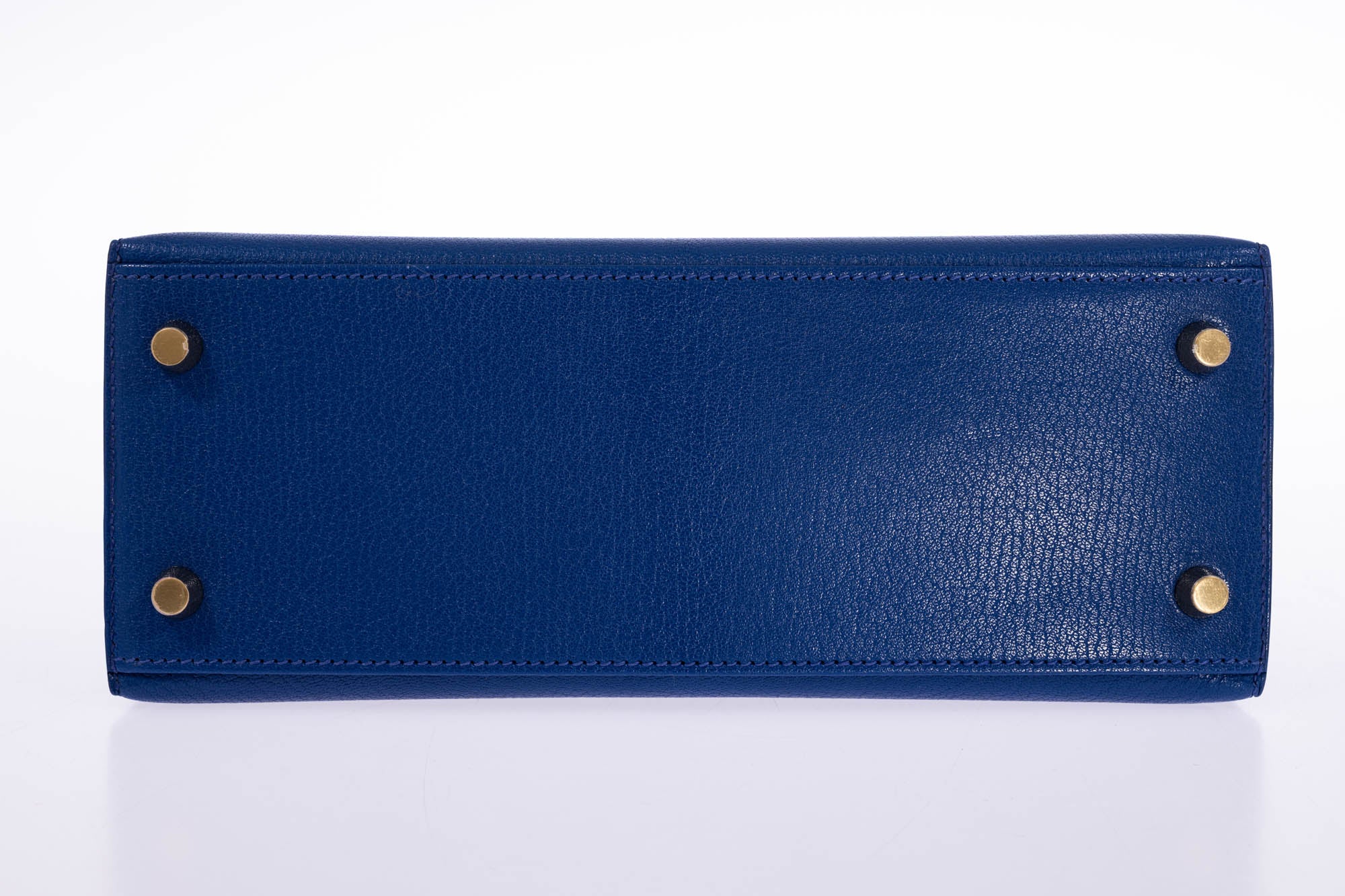 Hermès Kelly 25 Sellier Bleu Saphir Chèvre Mysore Gold Hardware