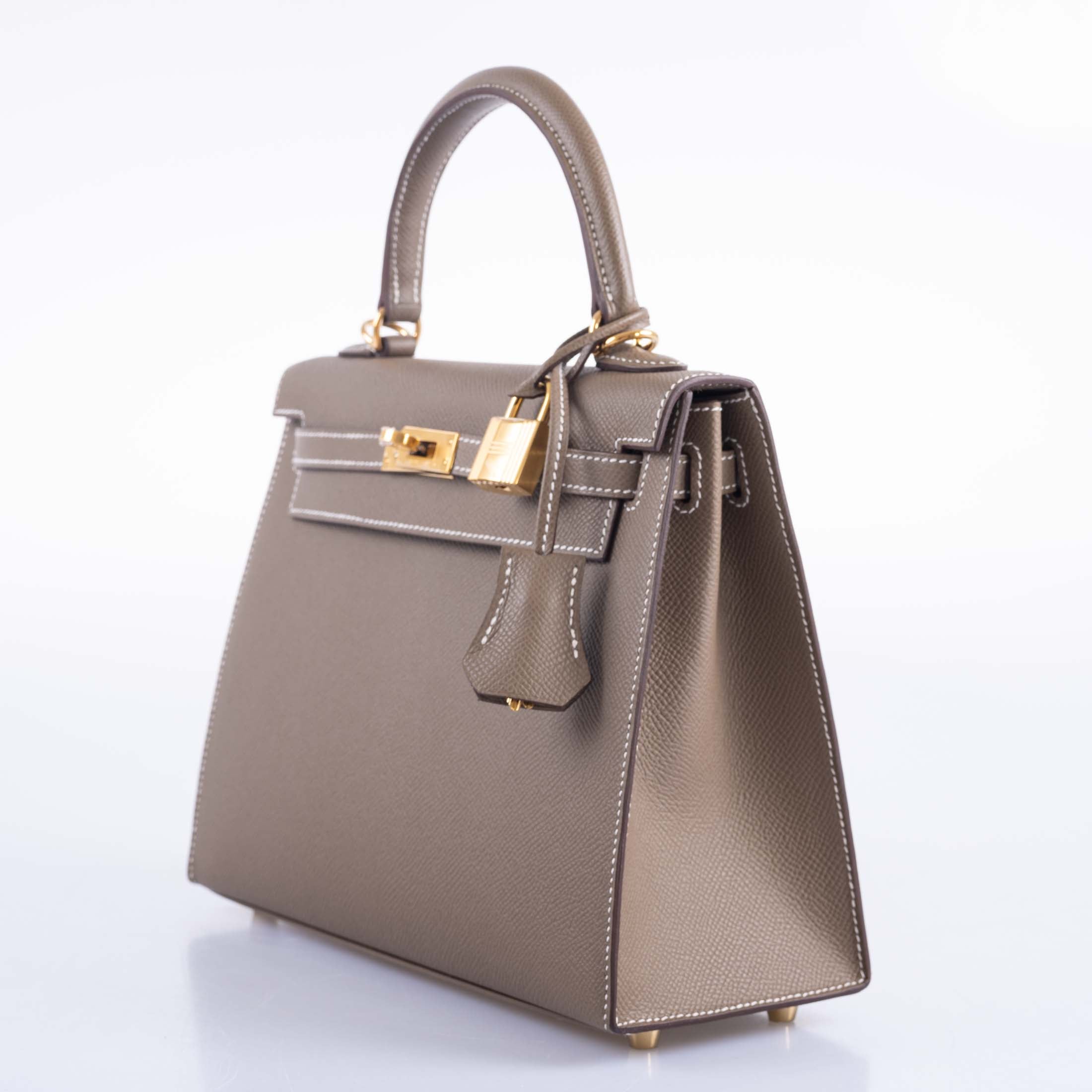 Hermès Kelly 25 Sellier Etoupe Epsom with Gold Hardware