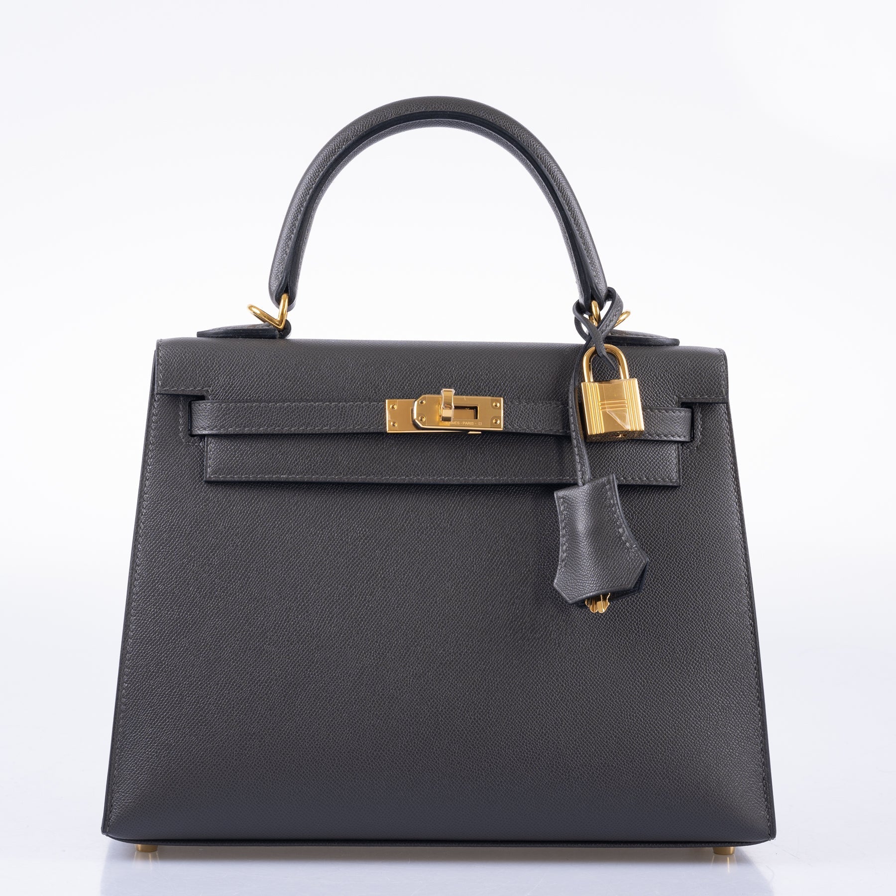 Hermès Kelly 25 Sellier Graphite Madame Palladium Hardware