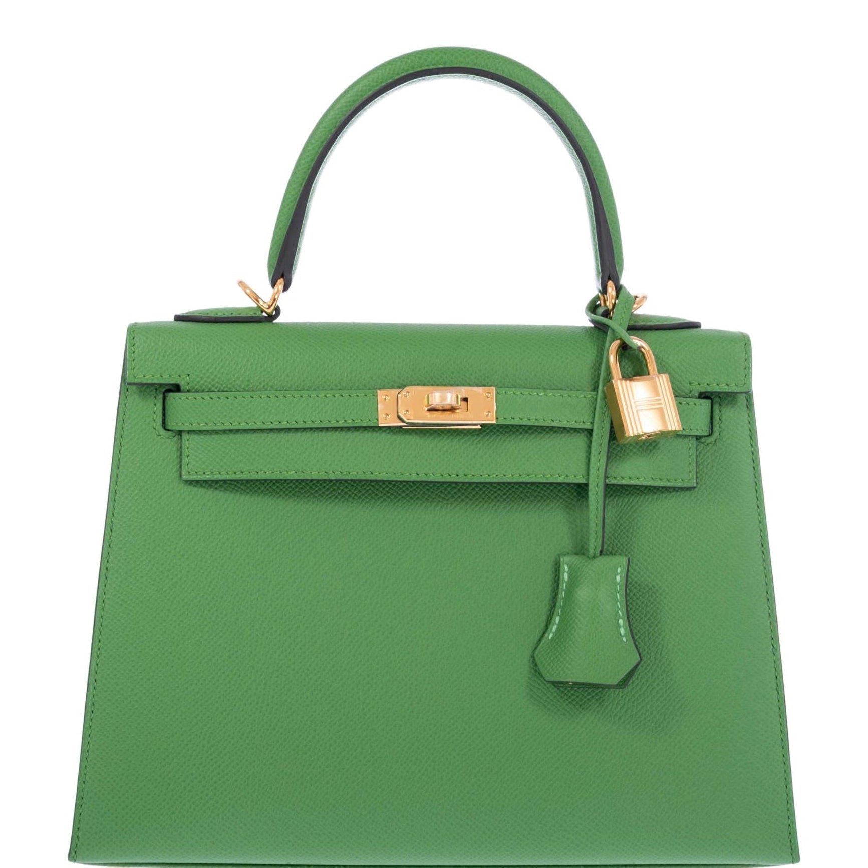 Hermès Kelly 25 Sellier Vert Yucca Epsom Gold Hardware