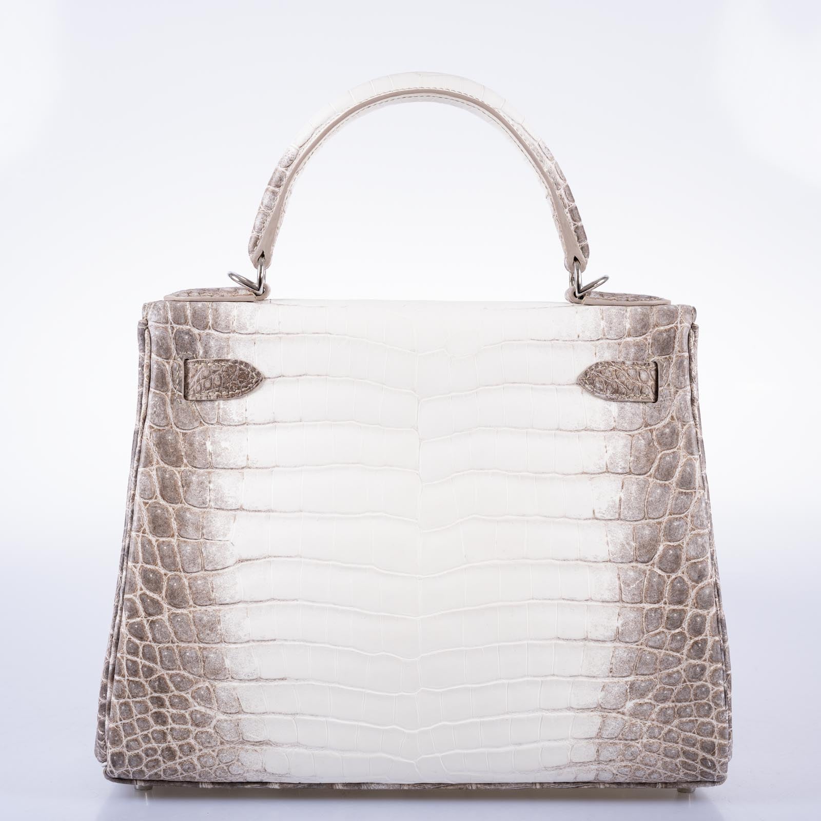 Hermès Kelly 28 Retourne Himalayan Matte Niloticus Crocodile Palladium Hardware