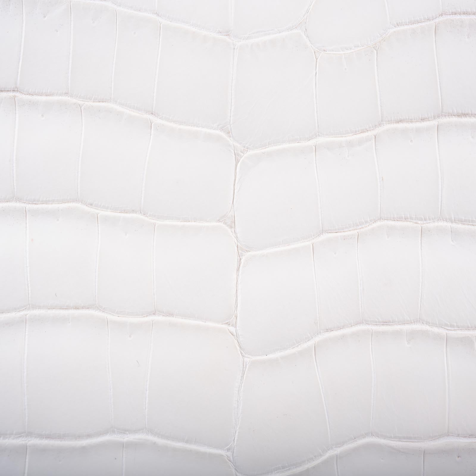 Hermès Kelly 28 Retourne Himalayan Matte Niloticus Crocodile Palladium Hardware