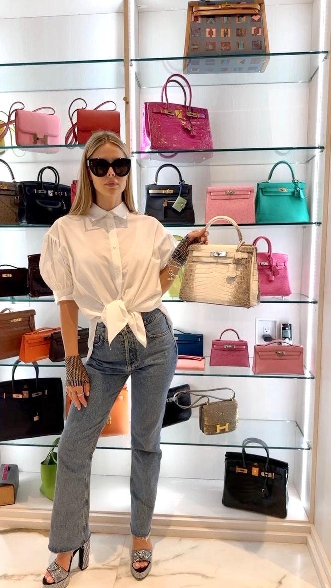 Hermès Kelly 28 Retourne Himalayan Matte Niloticus Crocodile Palladium Hardware