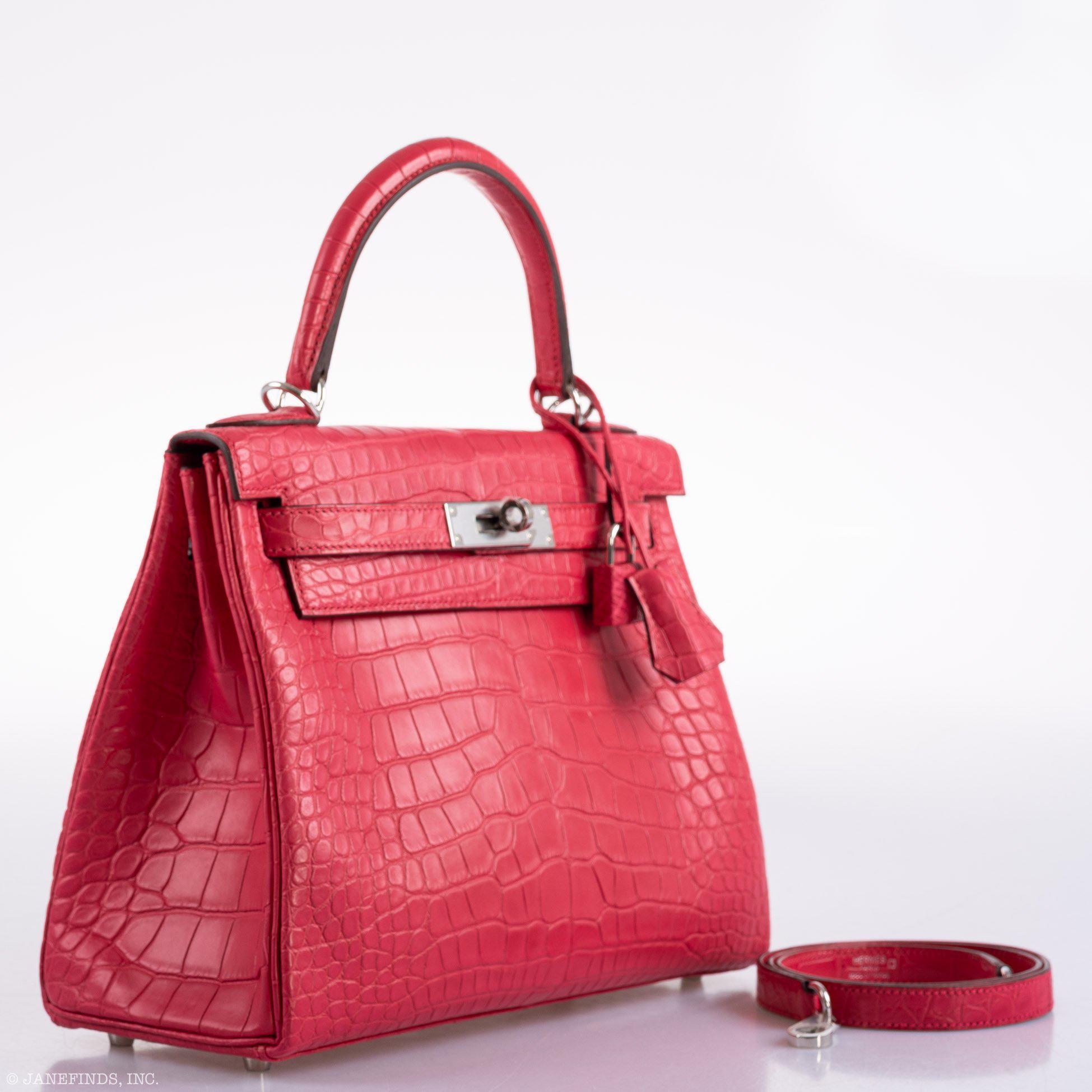 Hermès Kelly 28 Retourne Rose Extreme Matte Alligator Palladium Hardware