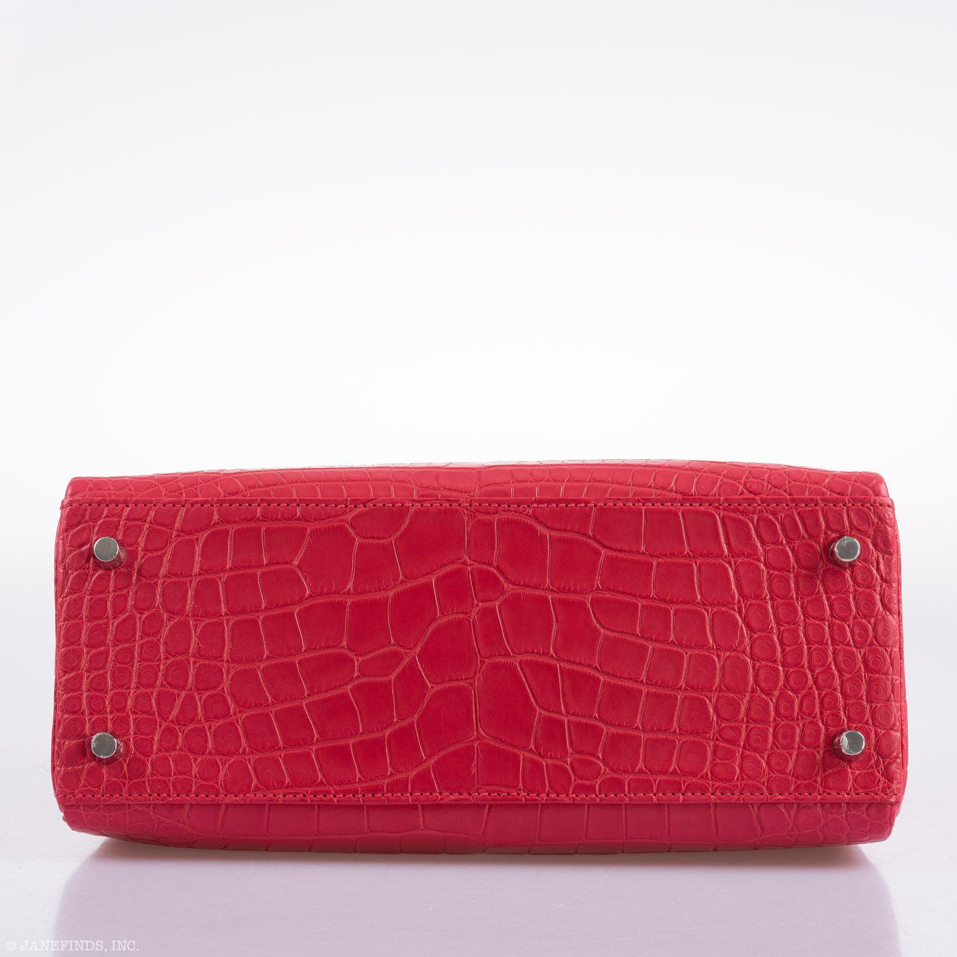 Hermès Kelly 28 Retourne Rose Extreme Matte Alligator Palladium Hardware
