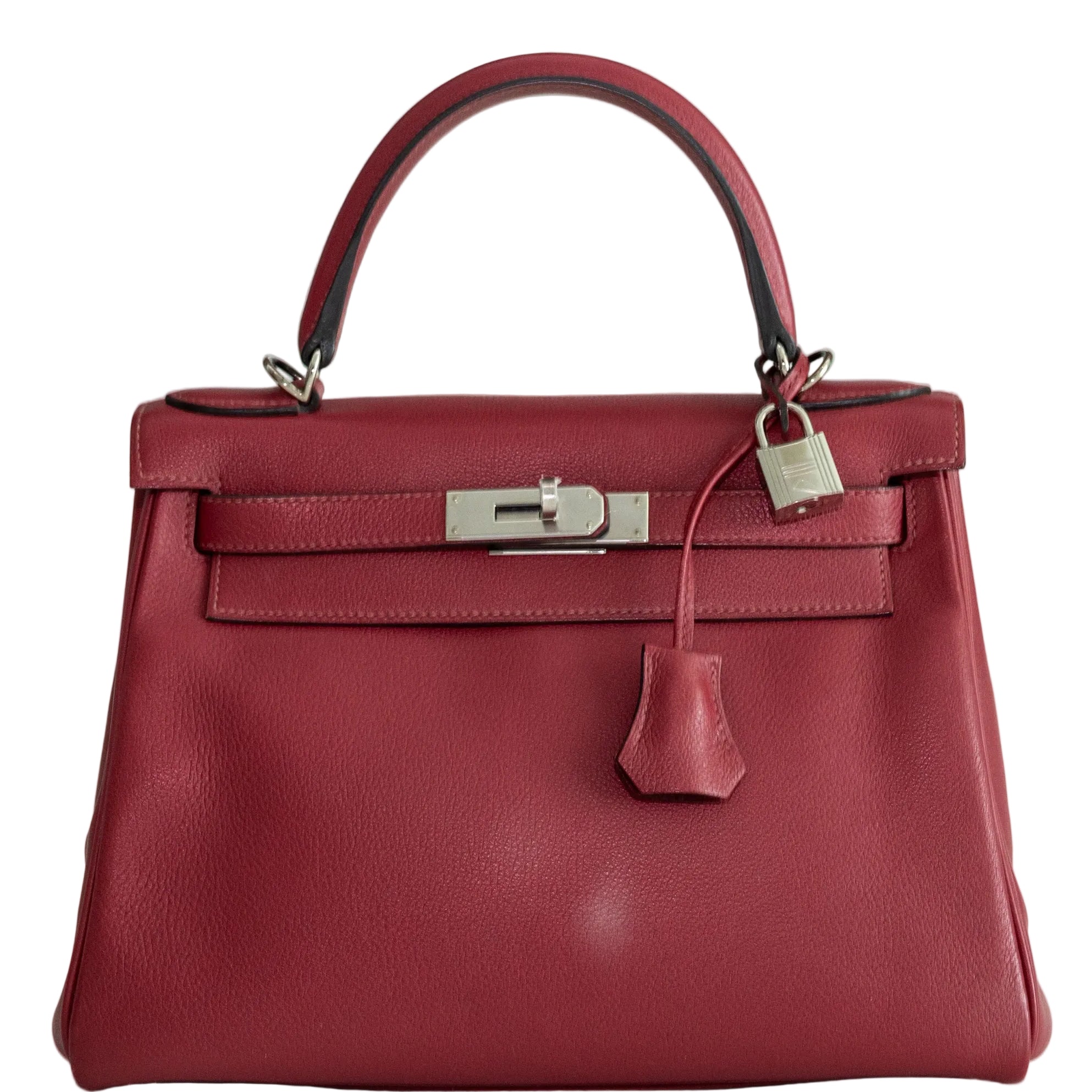 Hermès Kelly 28 Retourne Rubis Evergrain Palladium Hardware