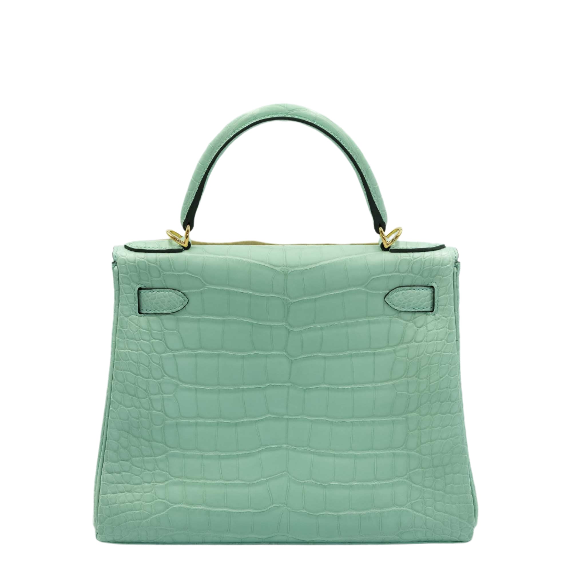 Hermès Kelly 28 Retourne Vert d'Eau Matte Alligator with Gold Hardware