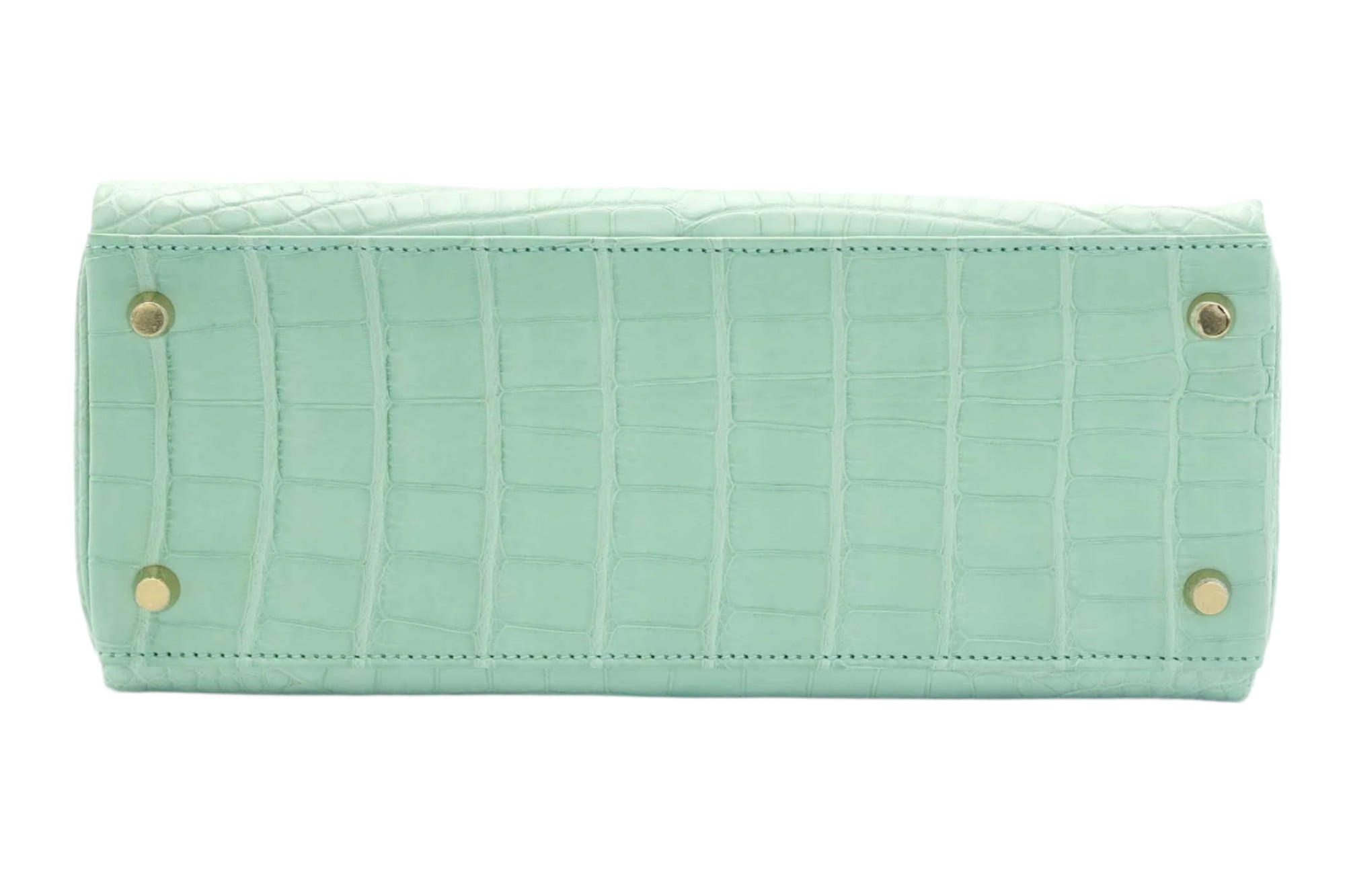 Hermès Kelly 28 Retourne Vert d'Eau Matte Alligator with Gold Hardware