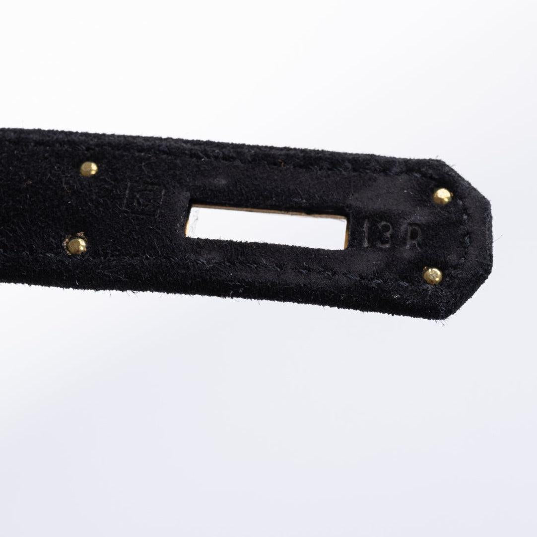 Hermès Kelly 28 Sellier Black Doblis Suede Gold Hardware