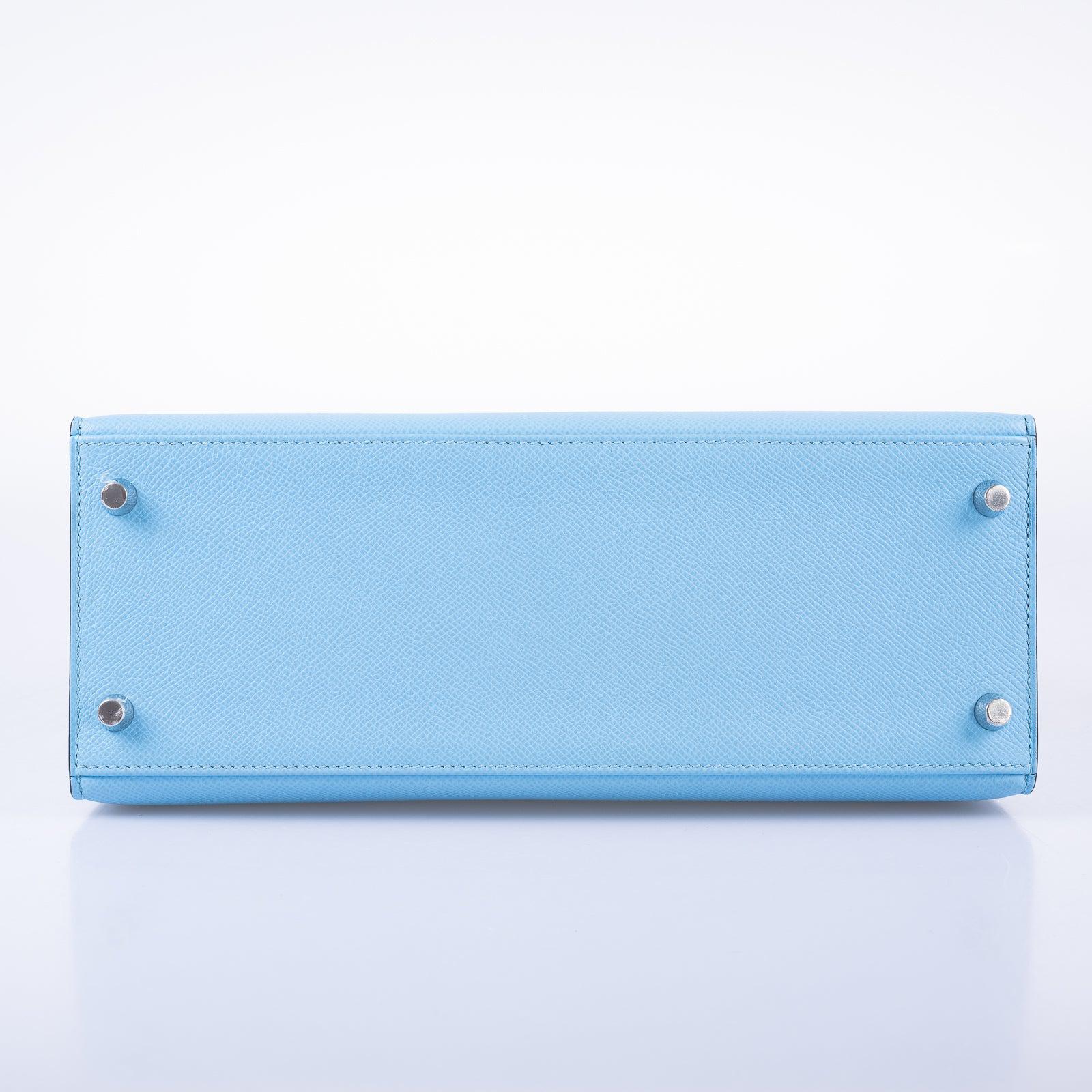 Hermès Kelly 28 Sellier Bleu Celeste Epsom Palladium Hardware