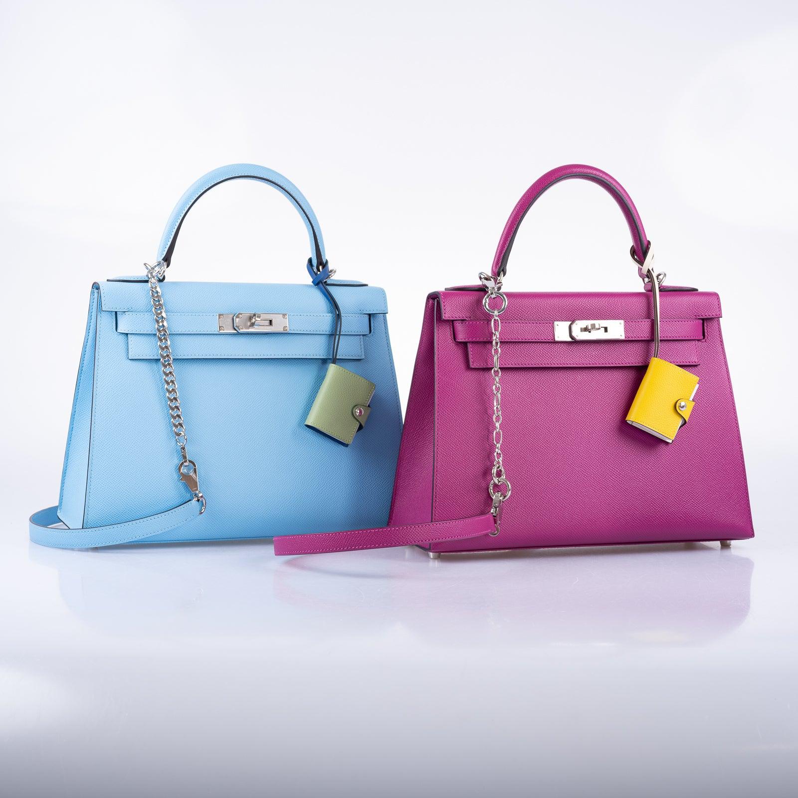 Hermès Kelly 28 Sellier Bleu Celeste Epsom Palladium Hardware