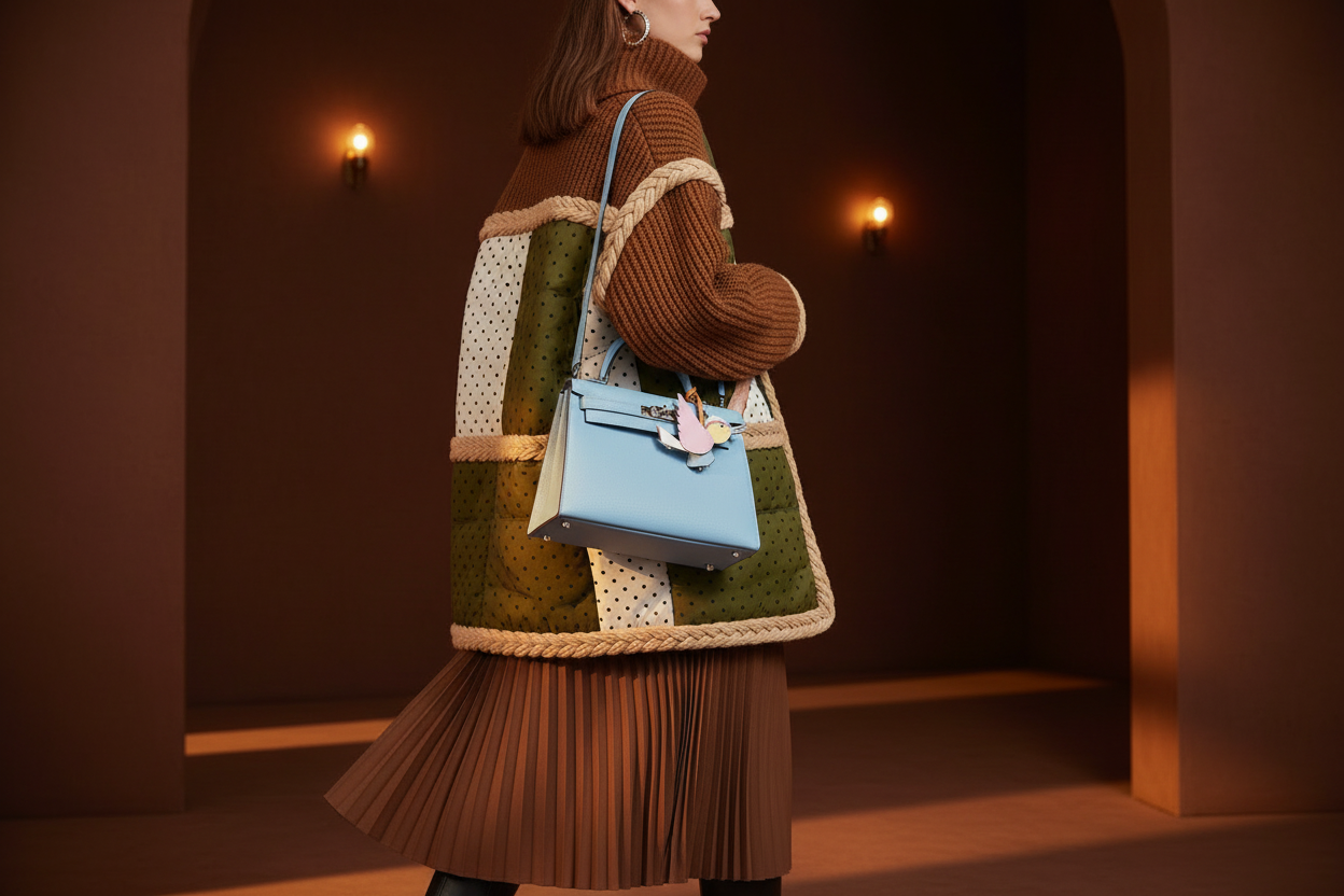 Hermès Kelly 28 Sellier Bleu Celeste Epsom Palladium Hardware