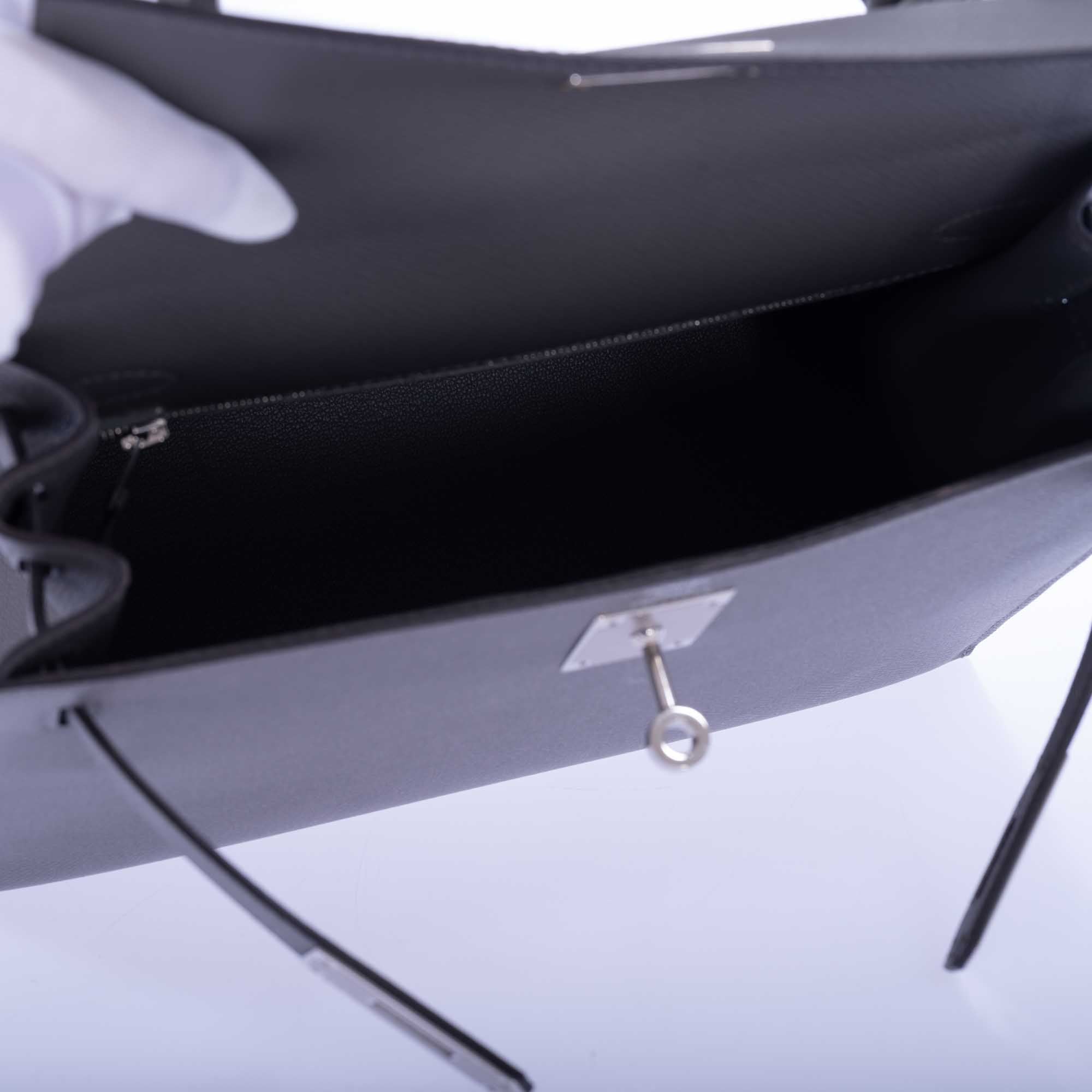 Hermès Kelly 28 Sellier Etain Epsom Palladium Hardware