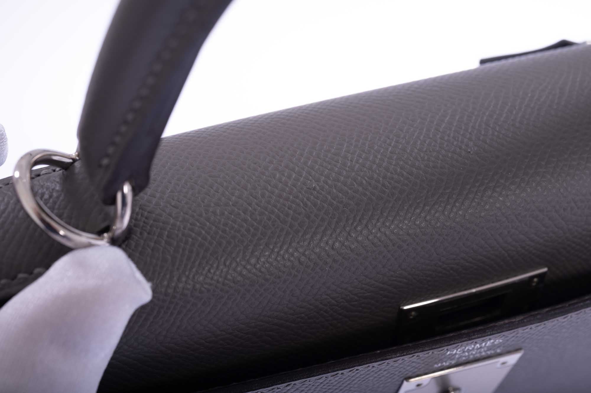 Hermès Kelly 28 Sellier Etain Epsom Palladium Hardware