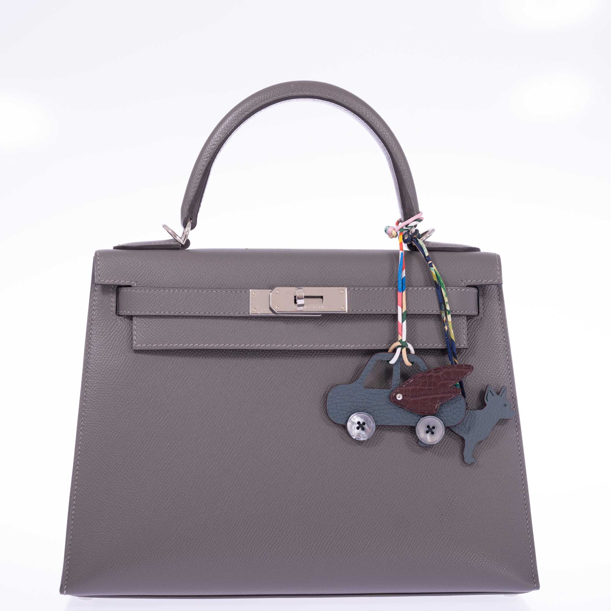 Hermès Kelly 28 Sellier Etain Epsom Palladium Hardware