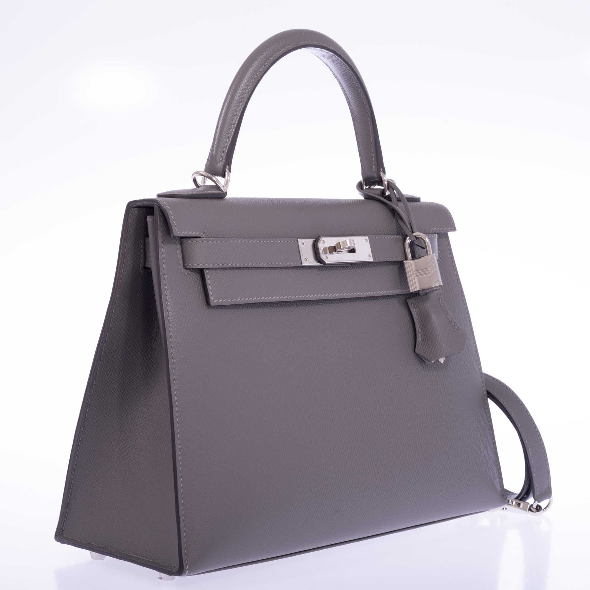 Hermès Kelly 28 Sellier Etain Epsom Palladium Hardware
