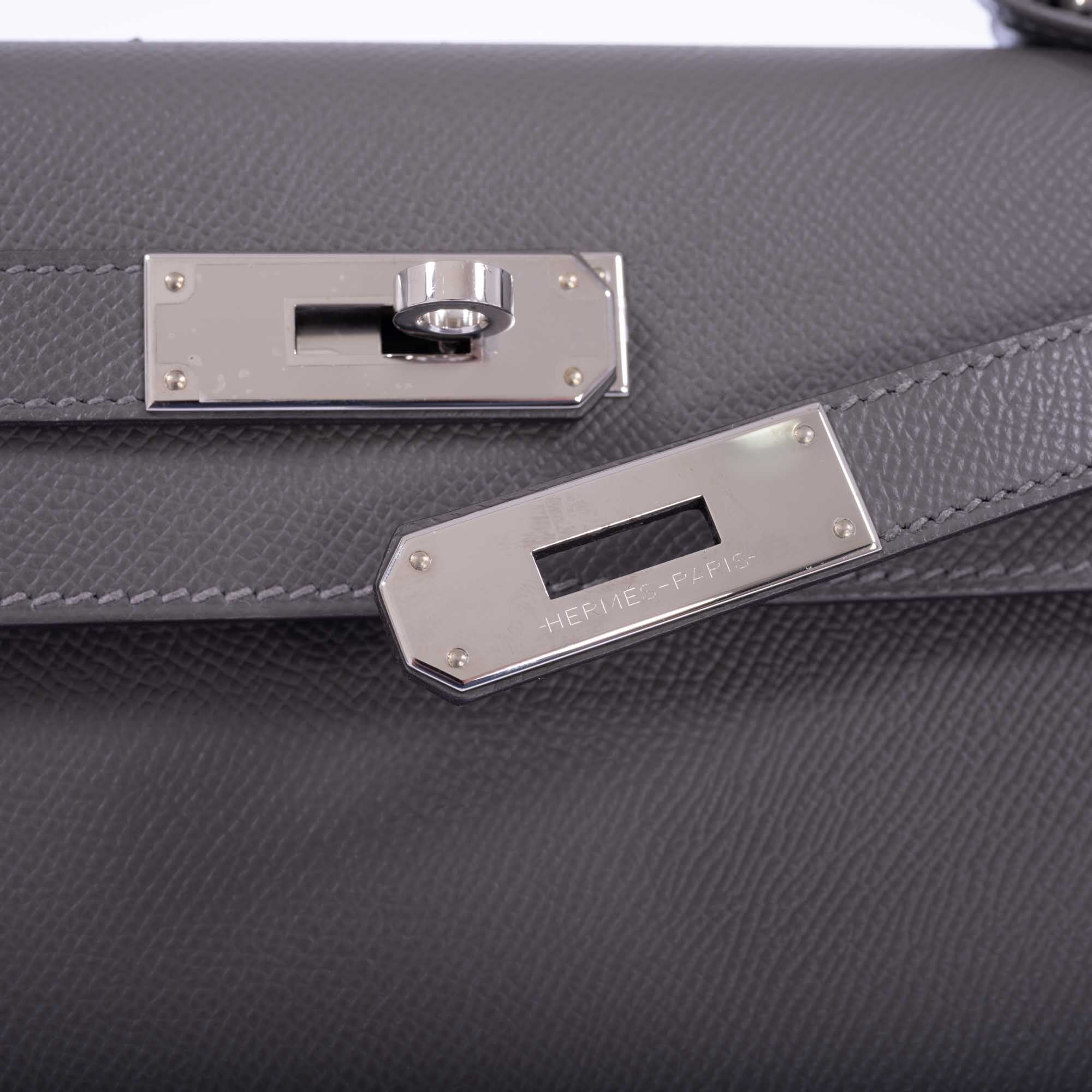 Hermès Kelly 28 Sellier Etain Epsom Palladium Hardware