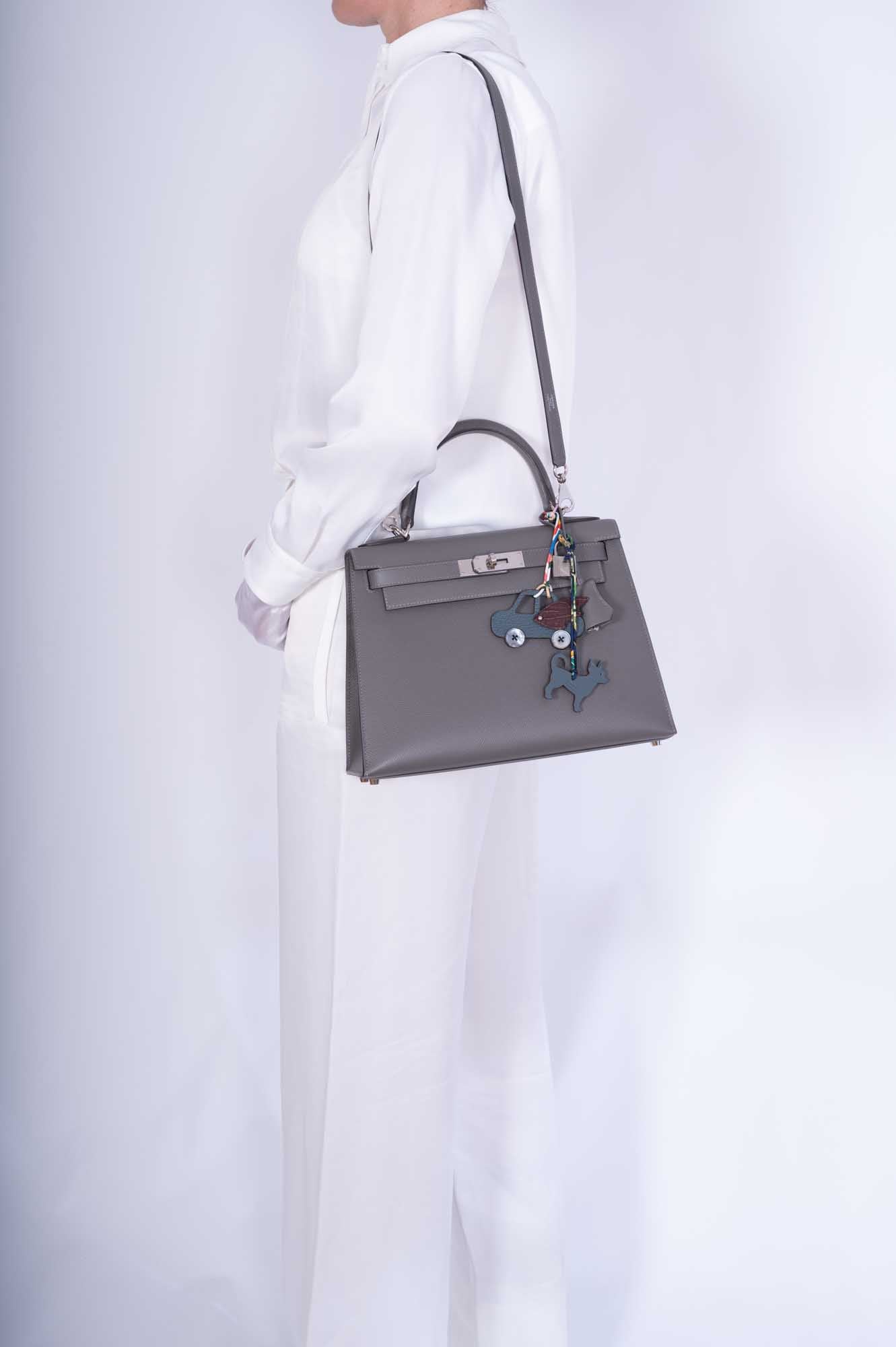 Hermès Kelly 28 Sellier Etain Epsom Palladium Hardware