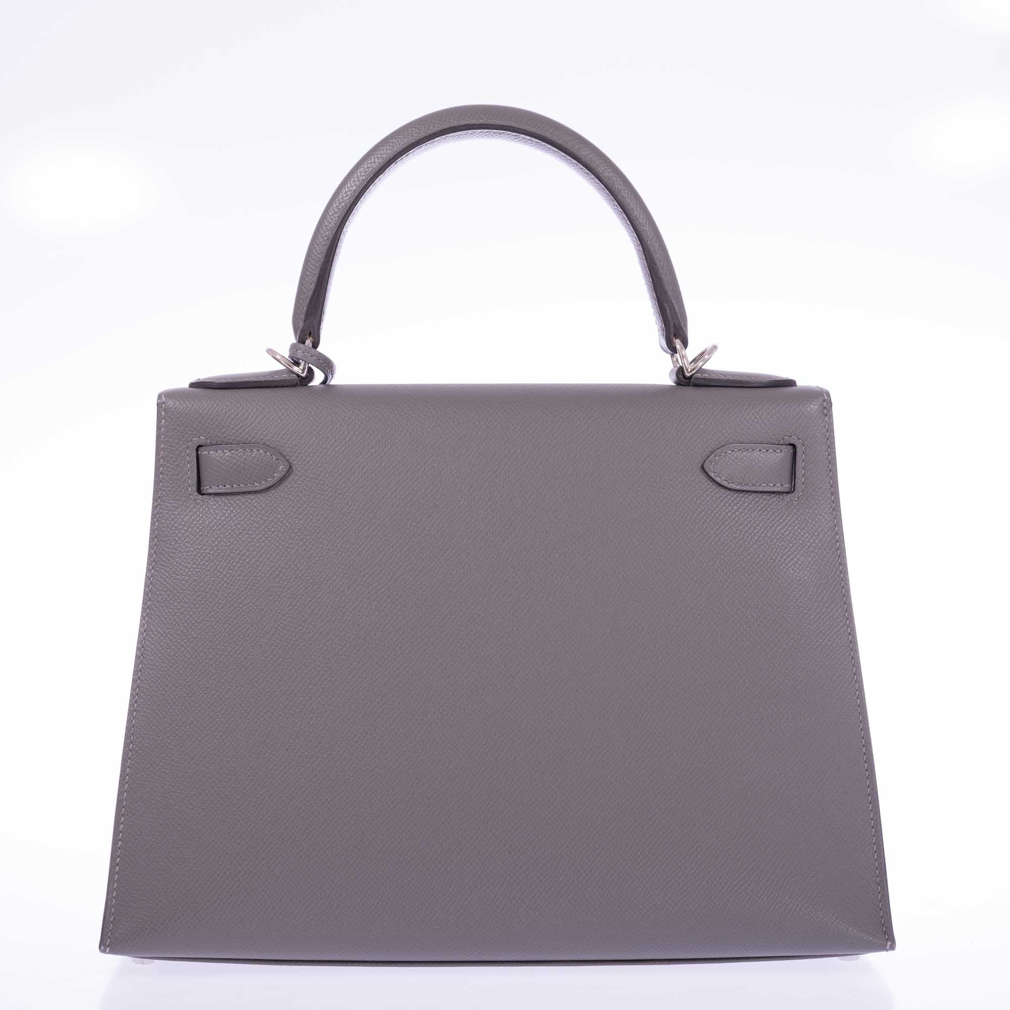 Hermès Kelly 28 Sellier Etain Epsom Palladium Hardware