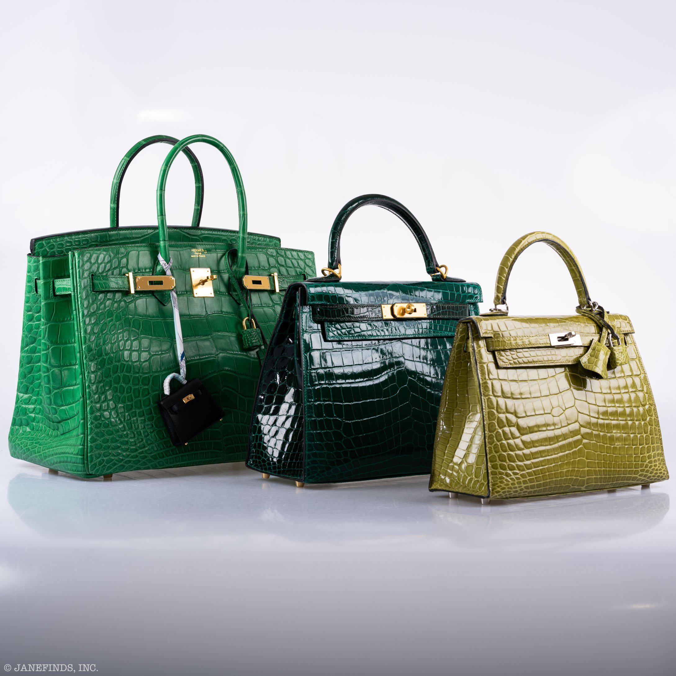 Hermès Kelly 28 Sellier HSS Emerald & Vert Fonce Nilo Crocodile Brushed Gold Hardware