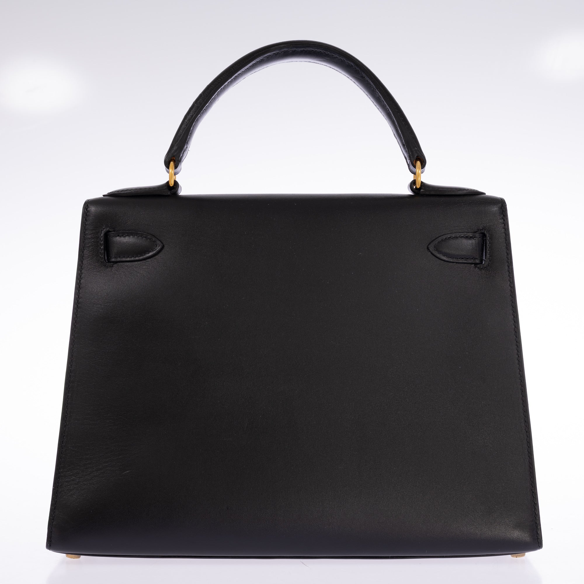 Hermès Kelly 28 Sellier Noir Box Calf Gold Hardware