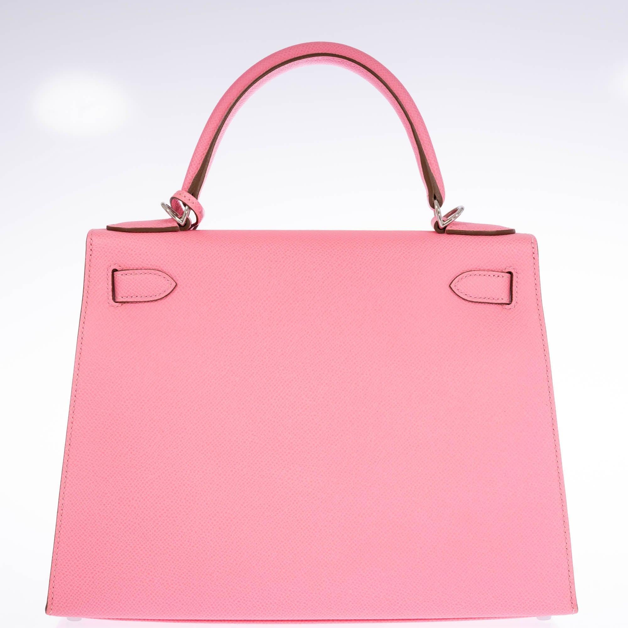 Hermès Kelly 28 Sellier Rose Confetti Epsom Palladium Hardware