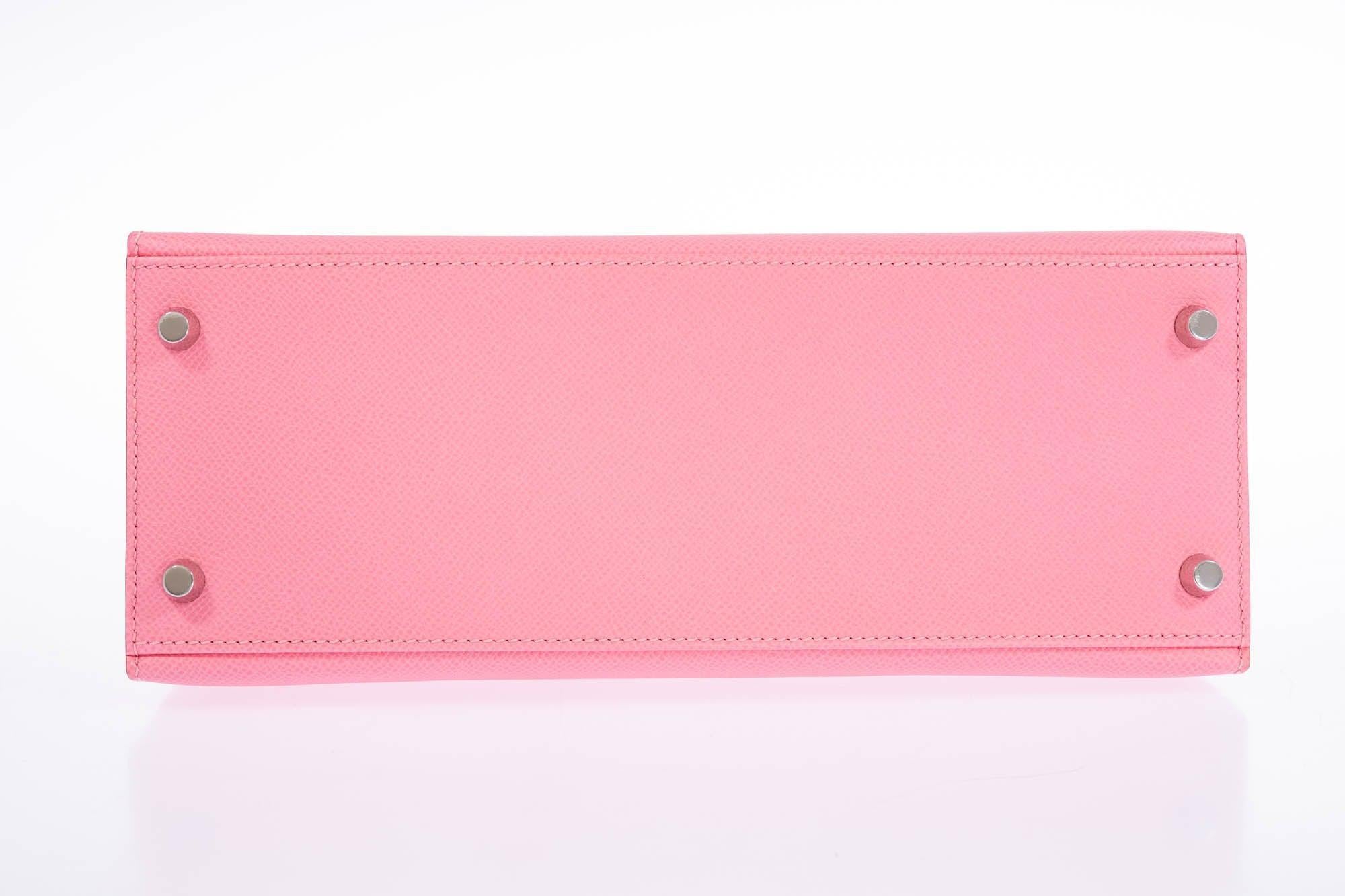 Hermès Kelly 28 Sellier Rose Confetti Epsom Palladium Hardware
