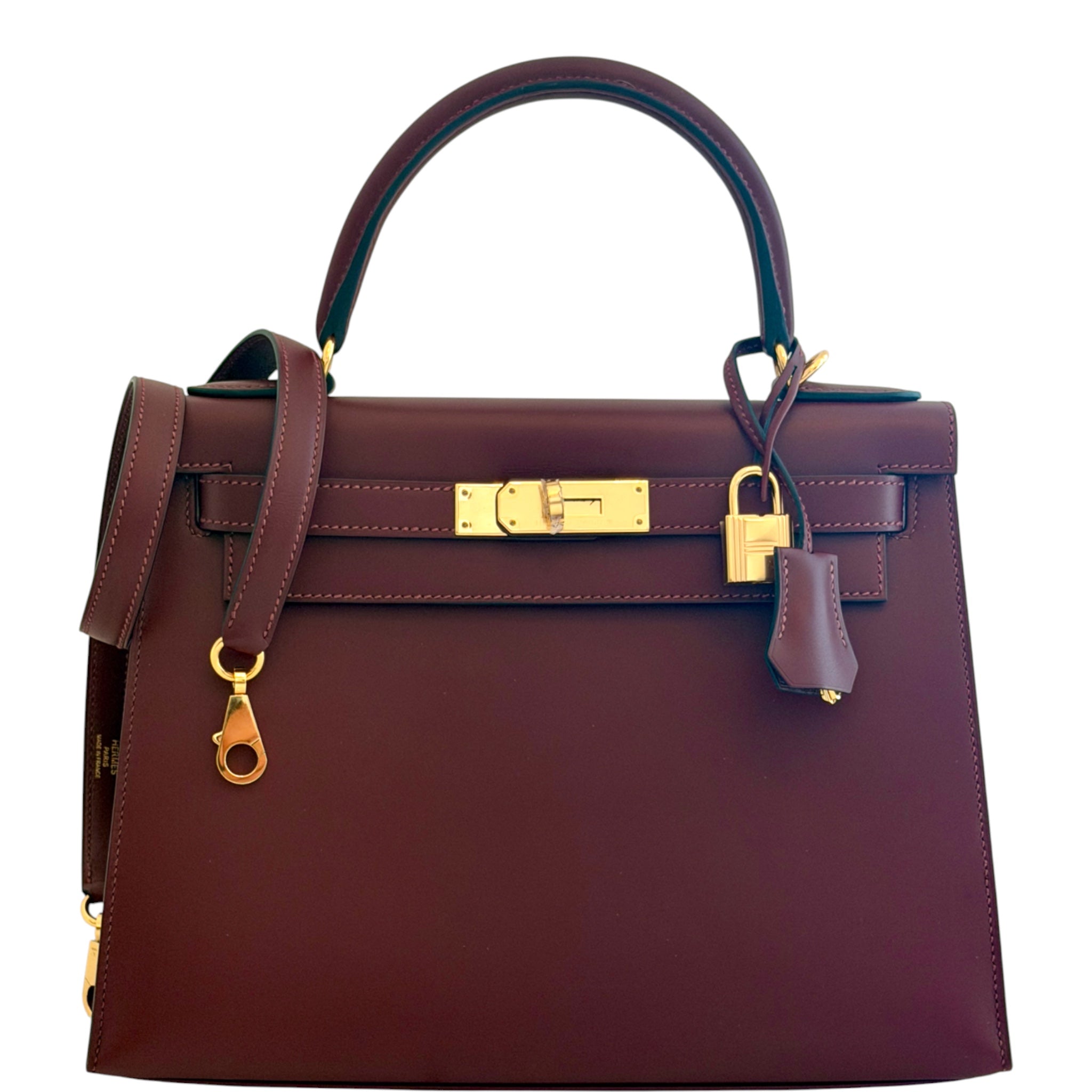 Hermès Kelly 28 Sellier Rouge H Sombrero Leather Gold Hardware