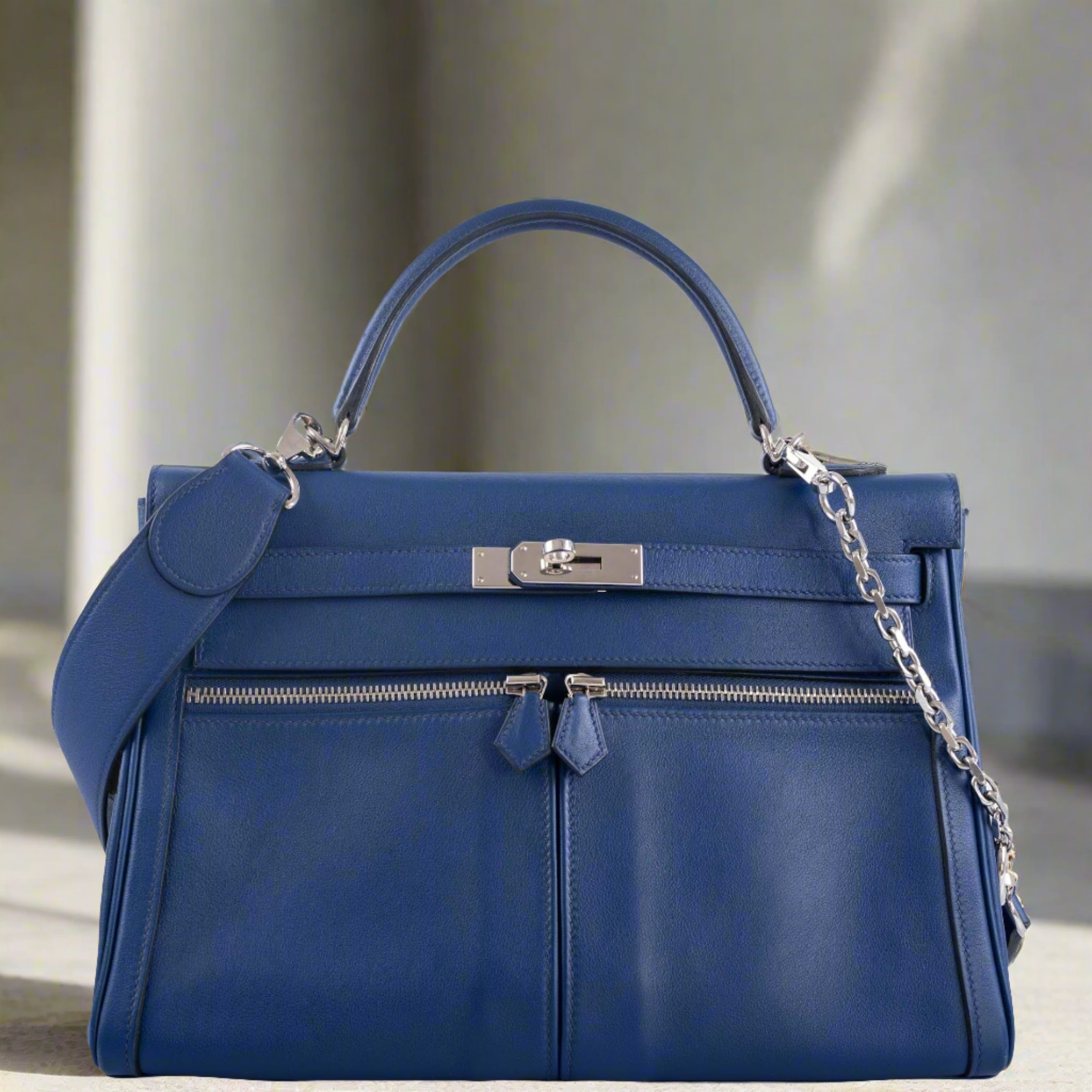 Hermès Kelly 32 HSS Lakis Bleu Saphir Swift Palladium Hardware