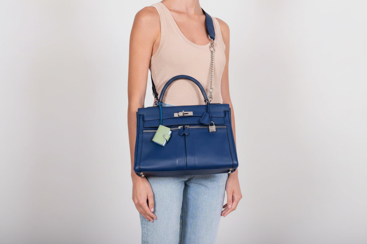 Hermès Kelly 32 HSS Lakis Bleu Saphir Swift Palladium Hardware
