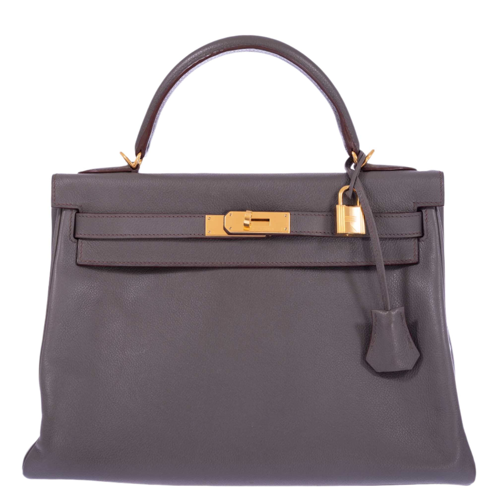 Hermès Kelly 32 Retourne Etain Togo Gold Hardware