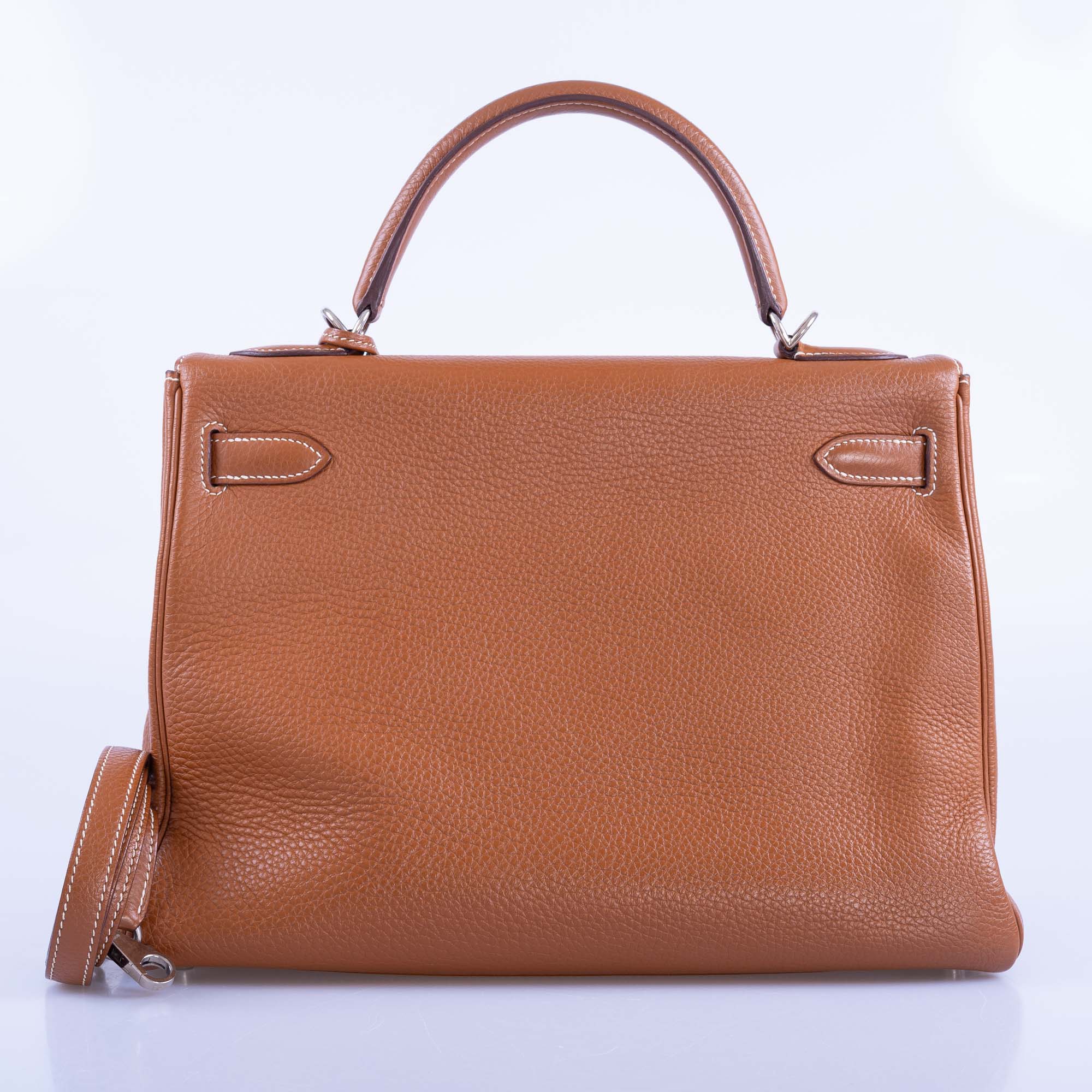 Hermès Kelly 32 Retourne Gold Togo Palladium Hardware