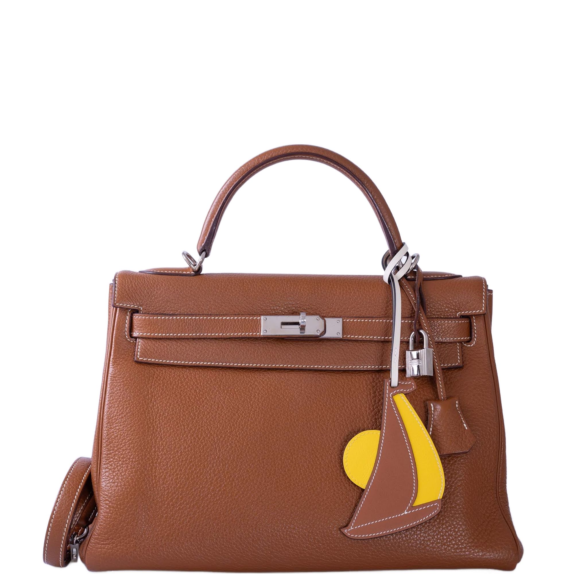 Hermès Kelly 32 Retourne Gold Togo Palladium Hardware