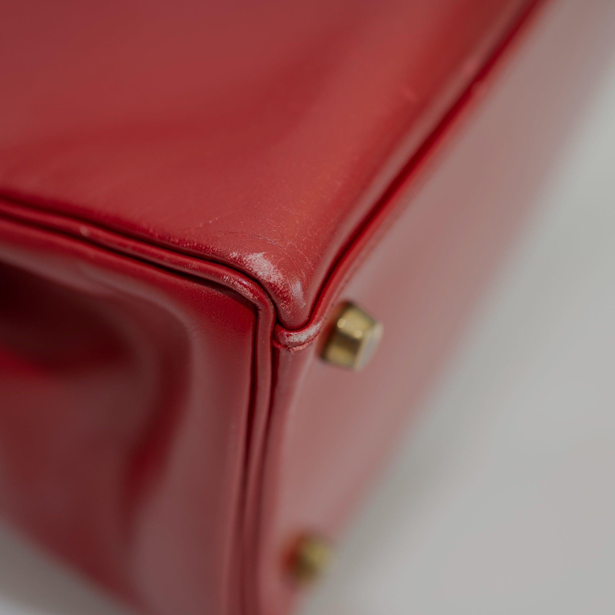 Hermès Kelly 32 Retourne Rouge Vif Box Calf Gold Hardware