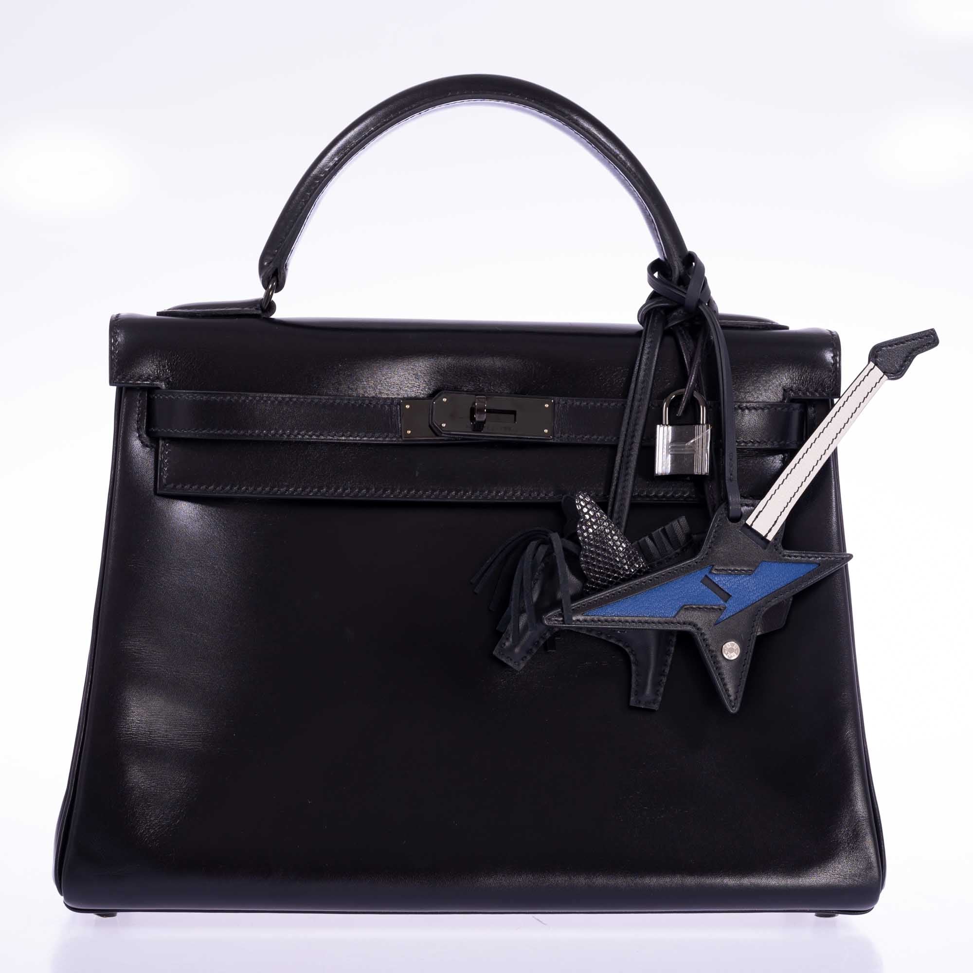 Hermès Kelly 32 Retourne So Black Box Leather Black PVD Hardware