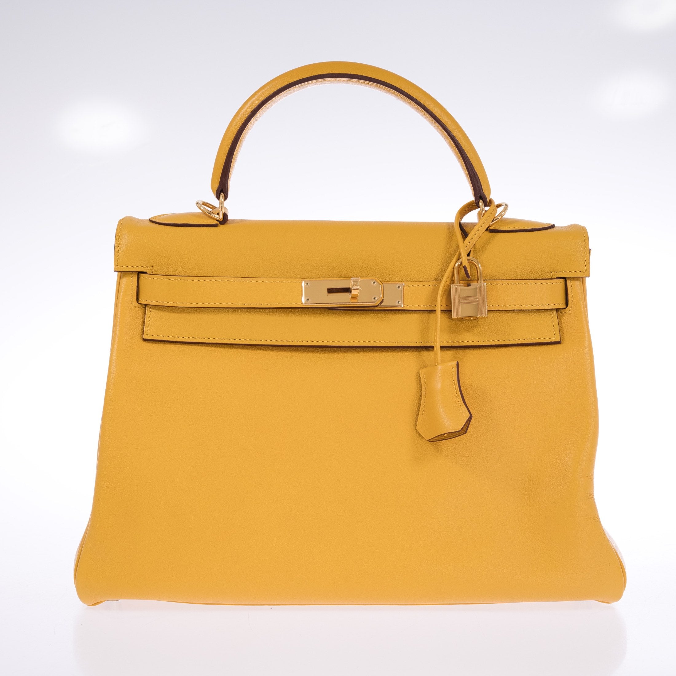 Hermès Kelly 32 Retourne Soleil Swift Palladium Hardware