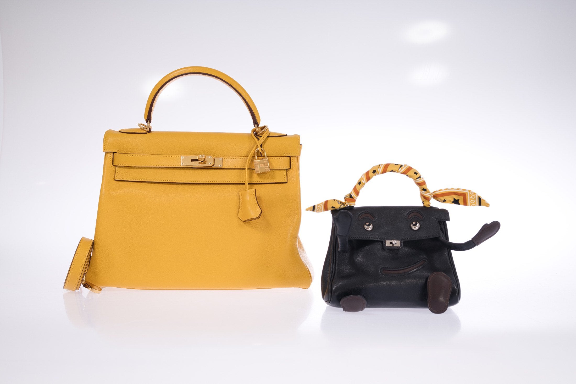 Hermès Kelly 32 Retourne Soleil Swift Palladium Hardware
