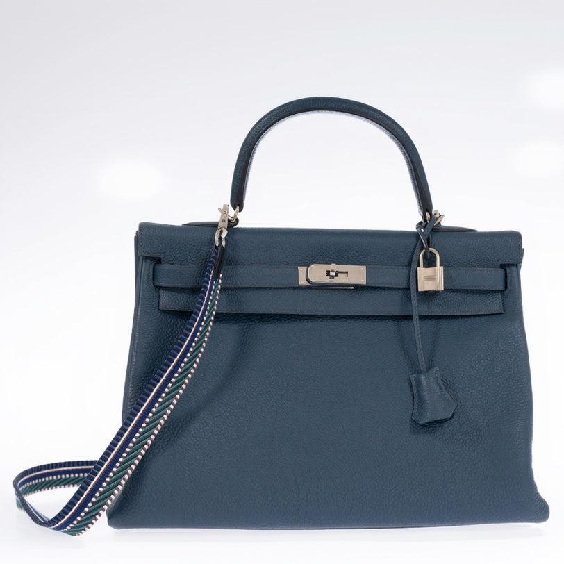 Hermès Kelly 35 Retourne Bleu Orage Togo Palladium Hardware
