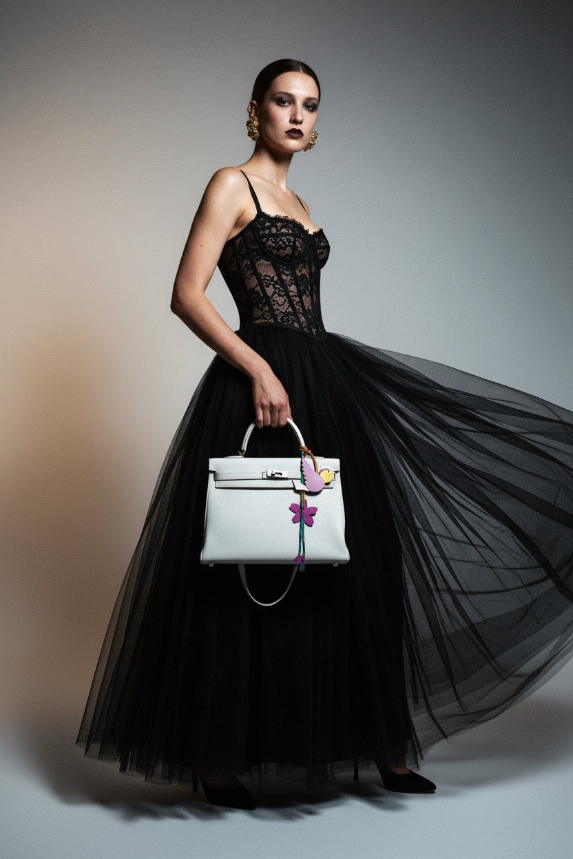 Hermès Kelly 35 Retourné Dalmatian White Buffalo Skipper Palladium Hardware