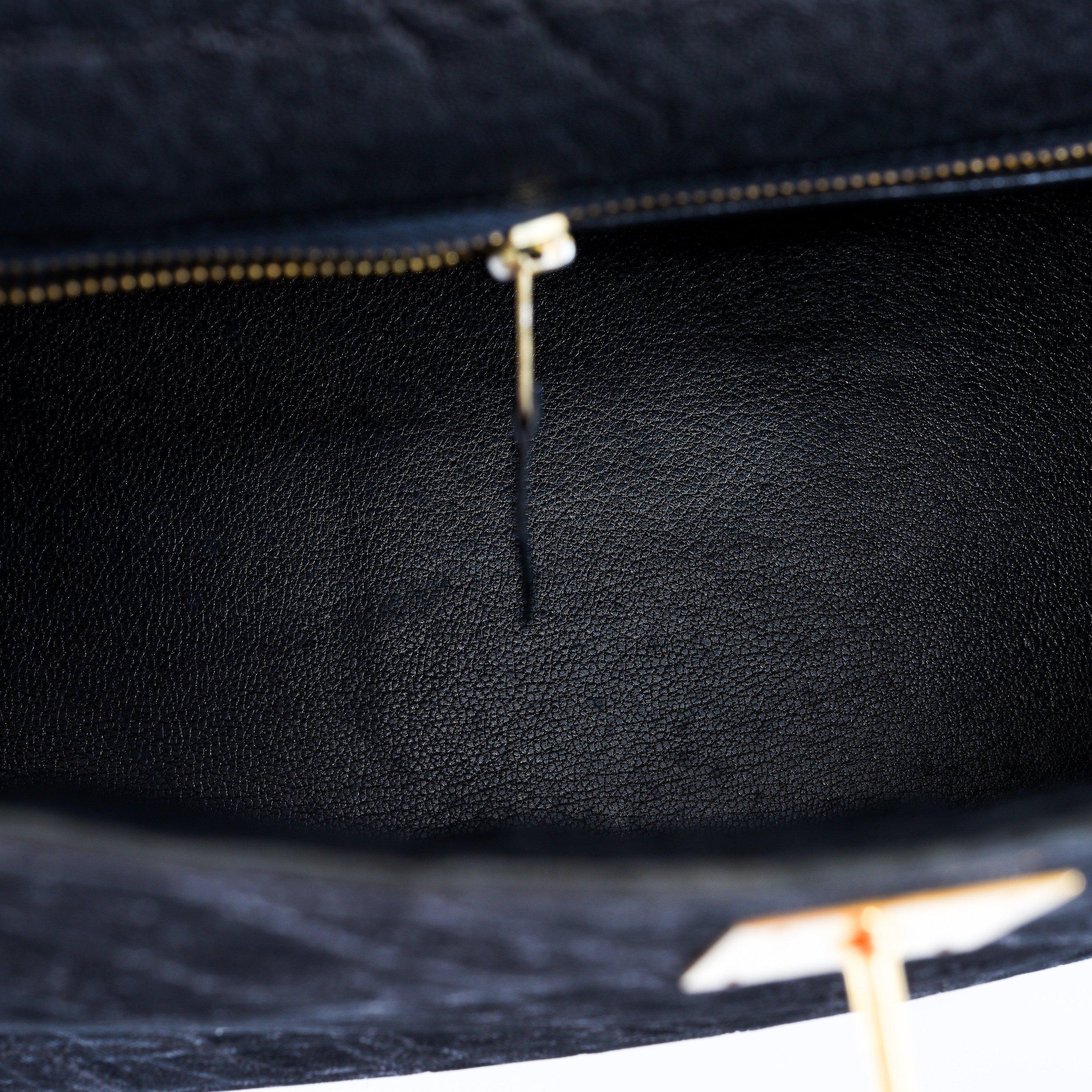 Hermès Kelly 35 Sellier Black Elephant Hide Gold Hardware
